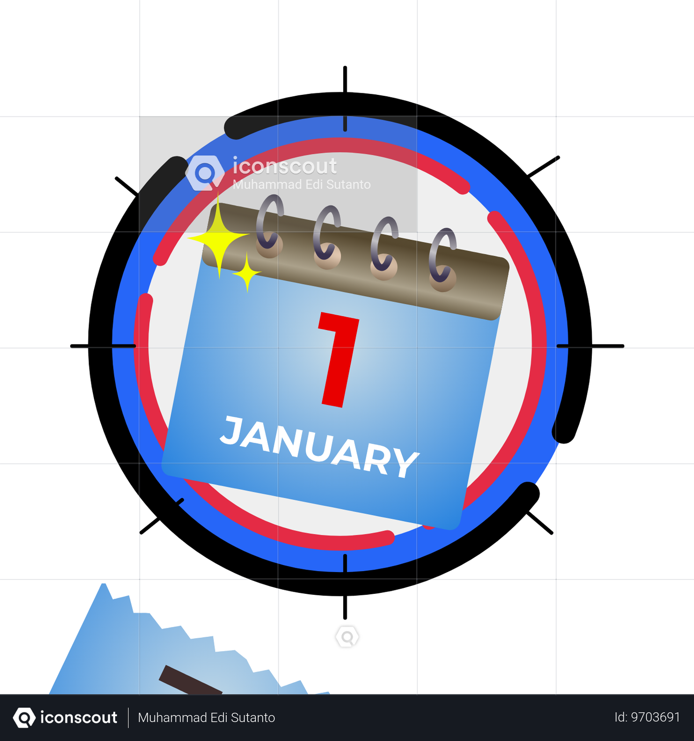 New Year Calendar Refresh Animation by Muhammad Edi Sutanto LottieFiles