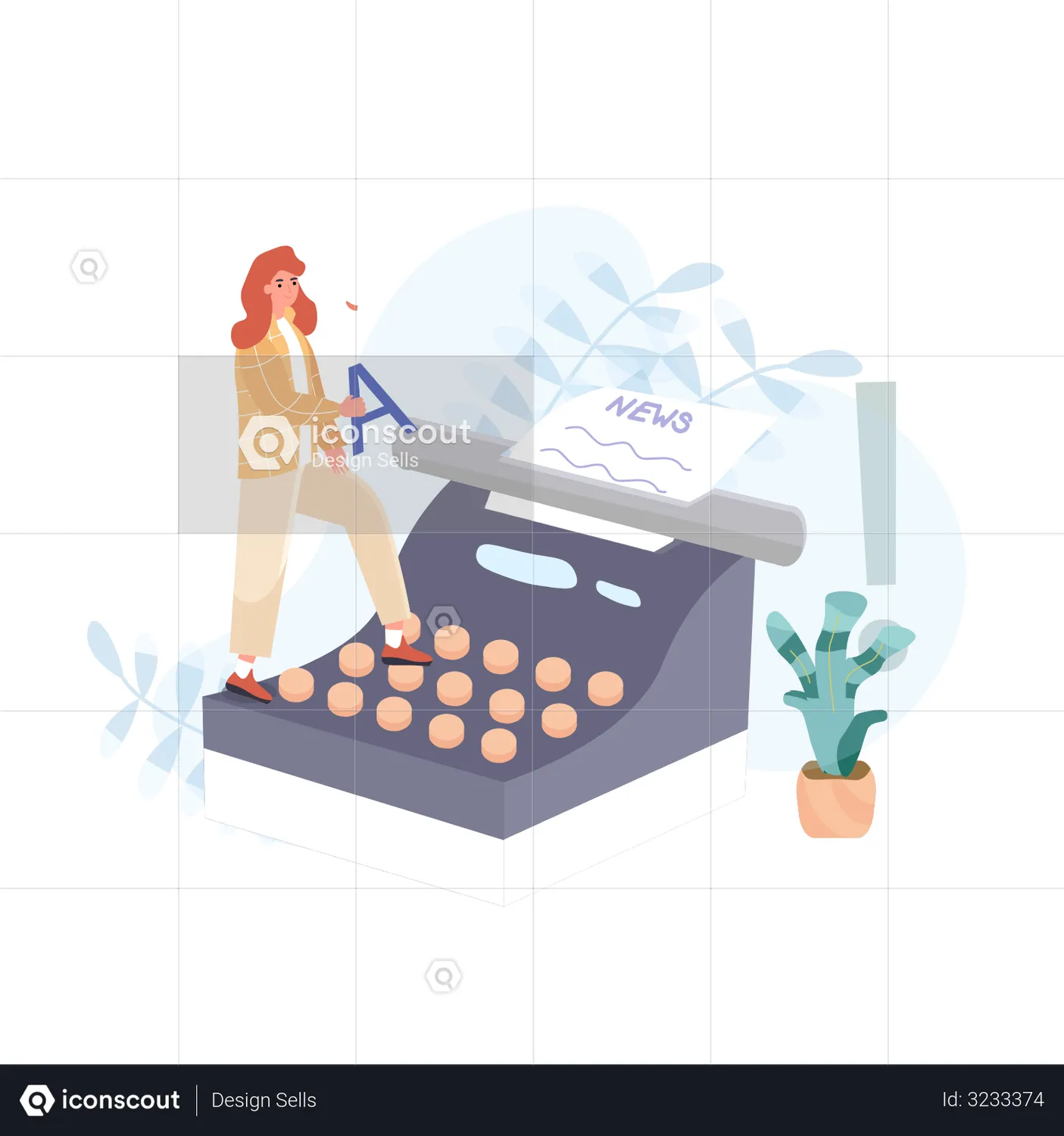 News Reporter Typewriter Animated Icon download in JSON, LOTTIE or MP4