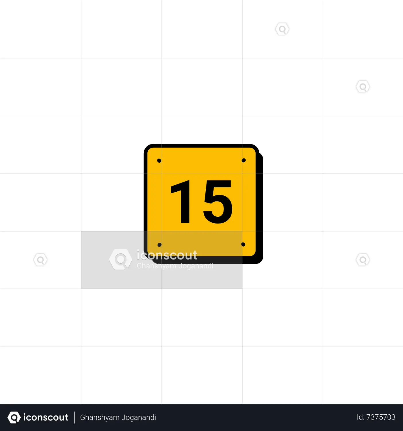 Number 15 Animated Icon download in JSON, LOTTIE or MP4 format