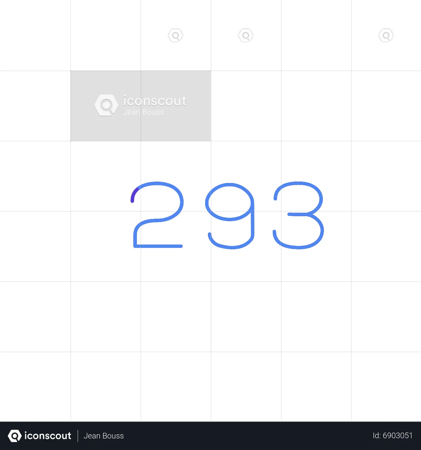 Number 293 Animated Icon download in JSON, LOTTIE or MP4 format