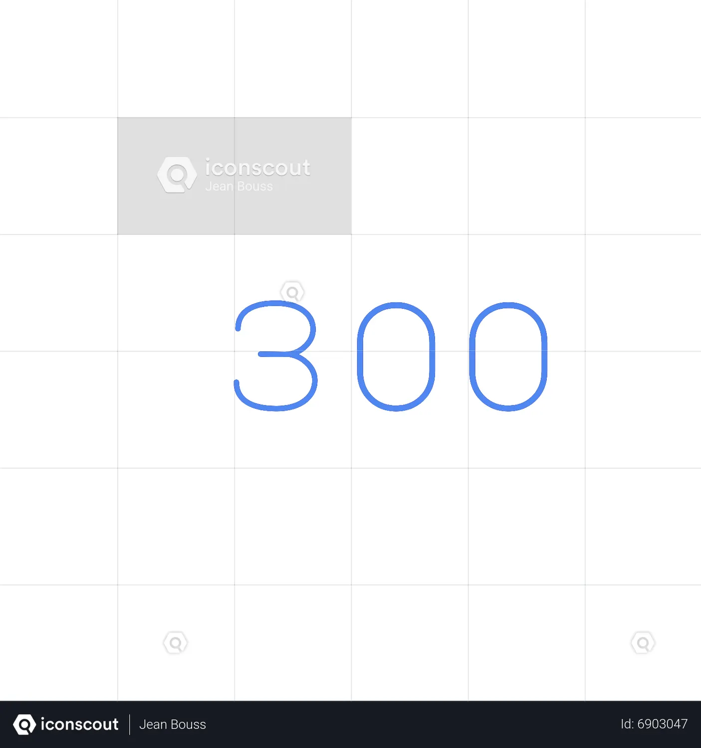 Number 300 Animated Icon download in JSON, LOTTIE or MP4 format