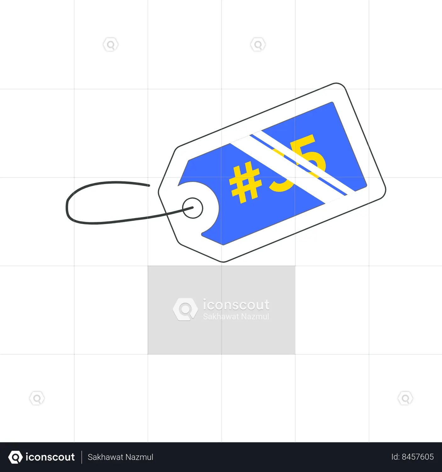 Number 35 tag Animated Icon download in JSON, LOTTIE or MP4 format