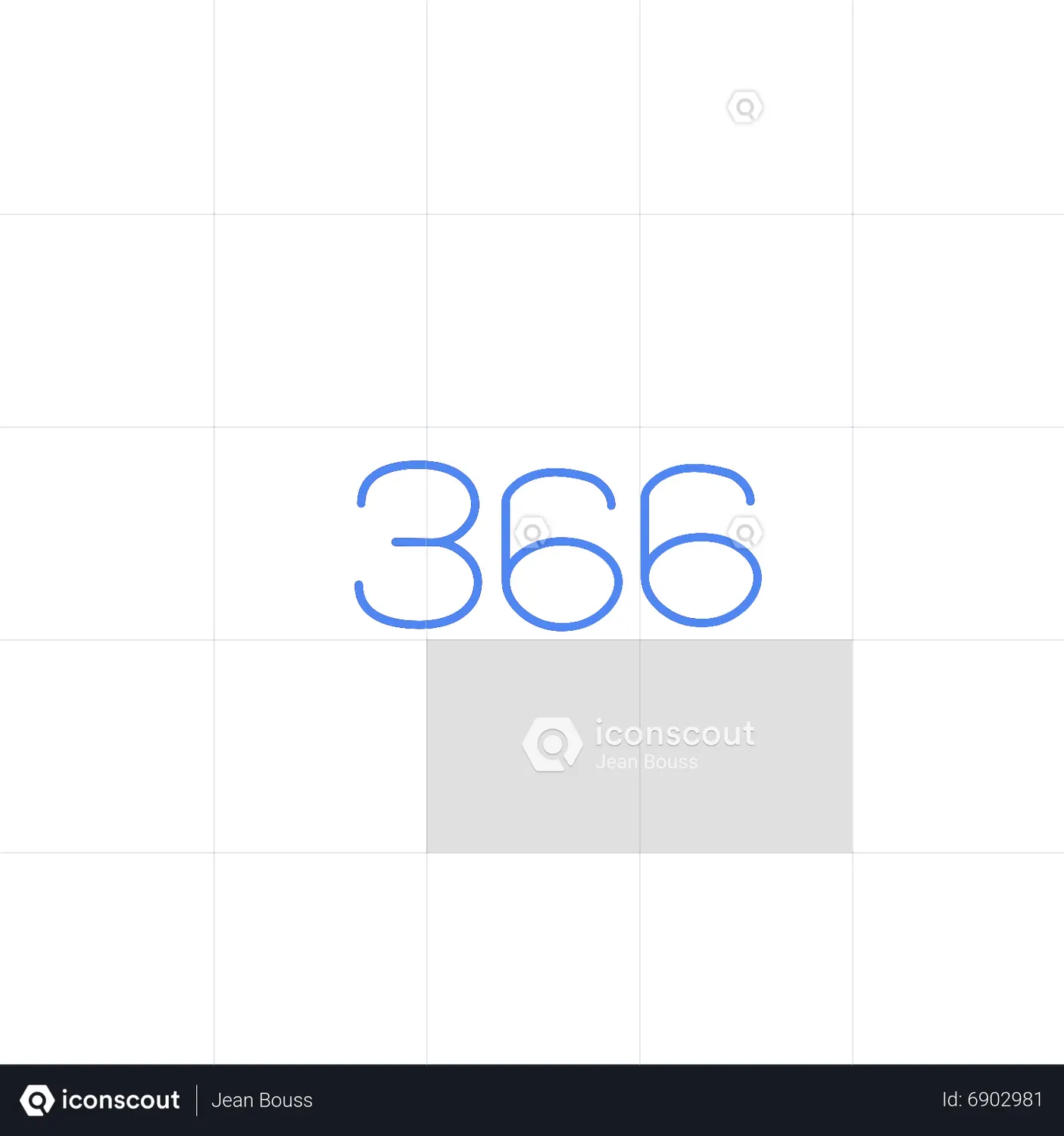 Number 366 Animated Icon download in JSON, LOTTIE or MP4 format