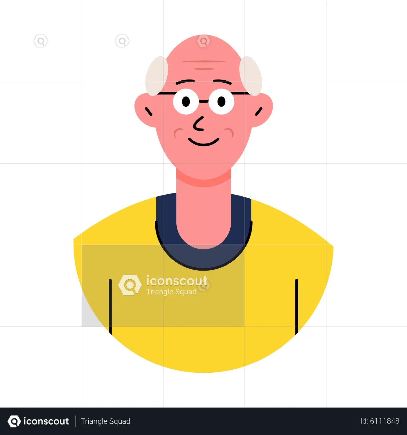 Old Man Avatar Animated Icon download in JSON, LOTTIE or MP4 format