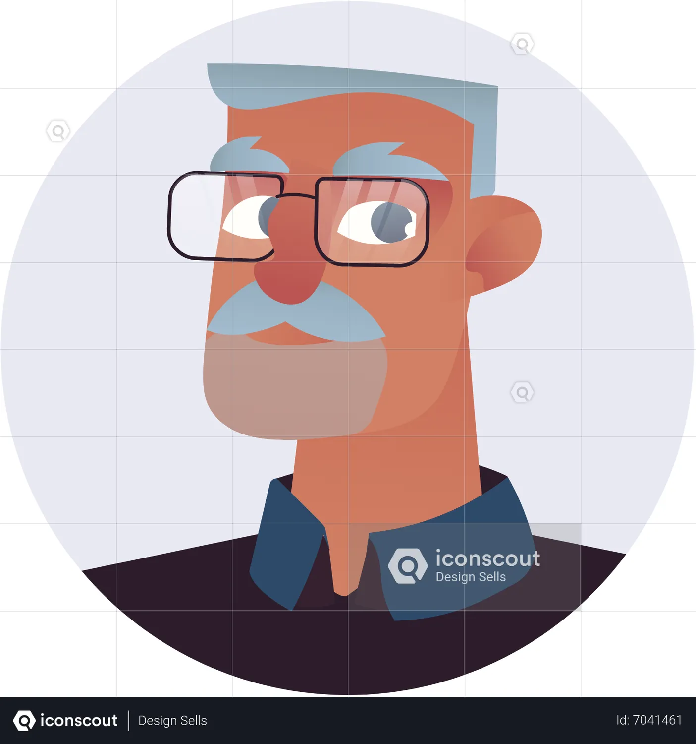 Old Man Avatar Animated Icon download in JSON, LOTTIE or MP4 format