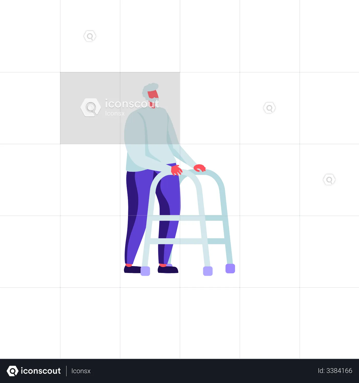 Old Man Walking Using Walker Animation - Free Download People Animations |  IconScout