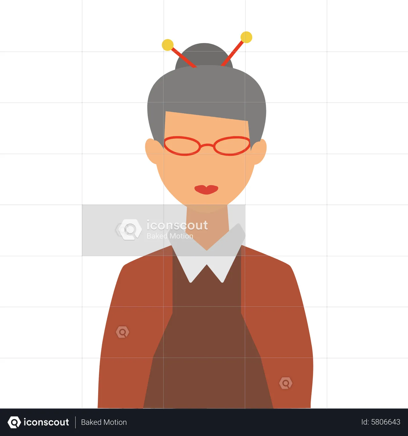 Old Woman Animated Icon download in JSON, LOTTIE or MP4 format