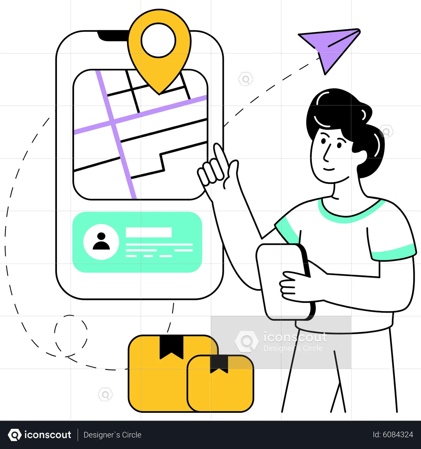 Online Delivery Tracking Animated Illustration download in JSON, LOTTIE ...