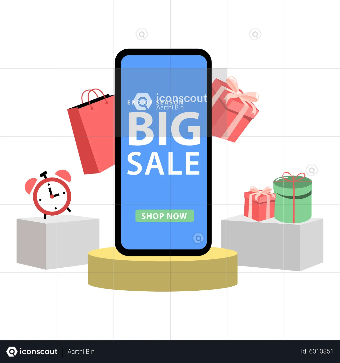 Online shopping big sale Animated Illustration download in JSON, LOTTIE