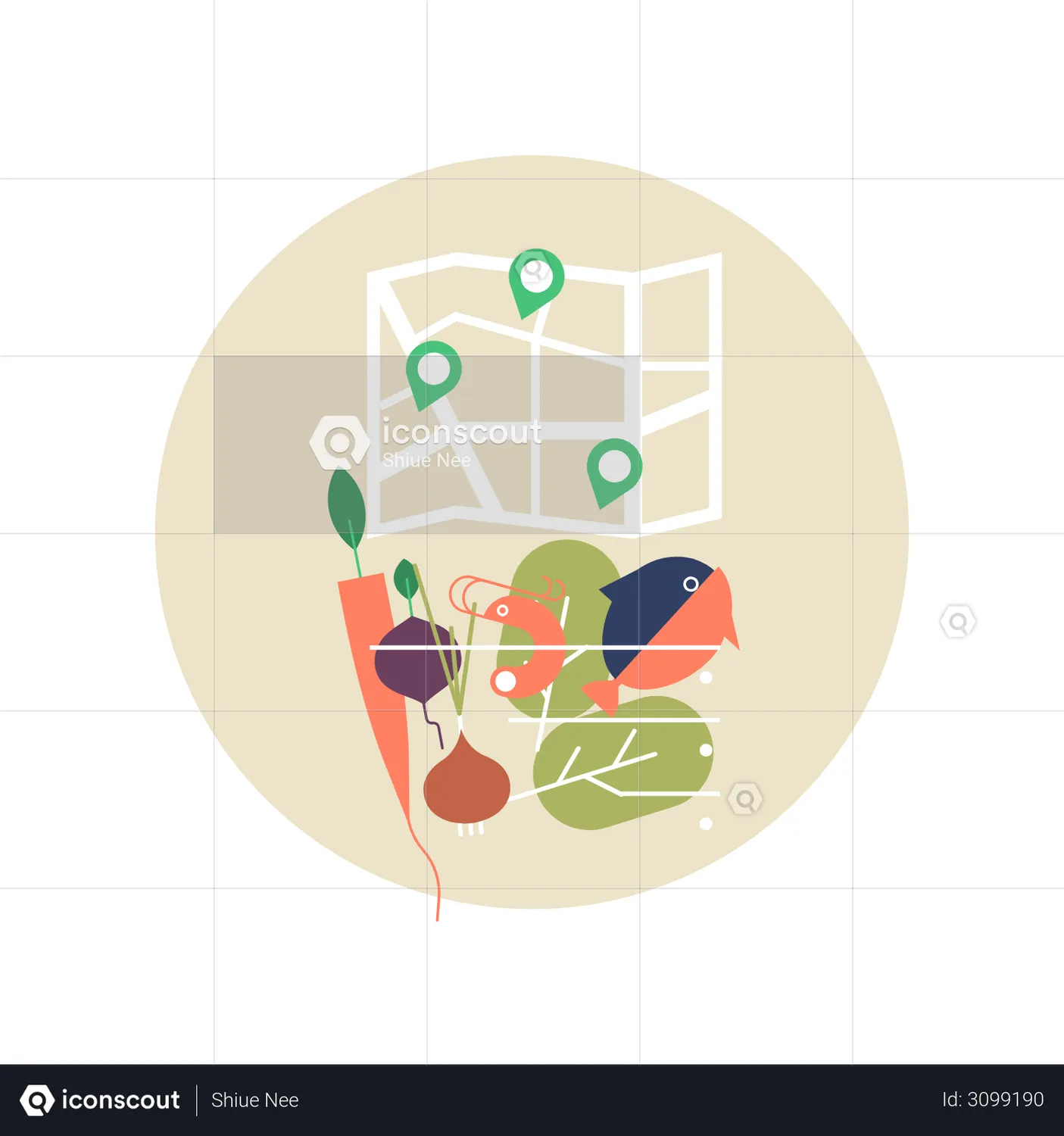 Organic vegetables Animated Icon download in JSON, LOTTIE or MP4 format
