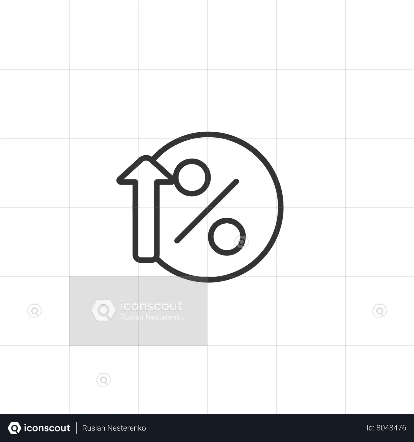 Percentage increase animated icon download in json lottie or mp4 format