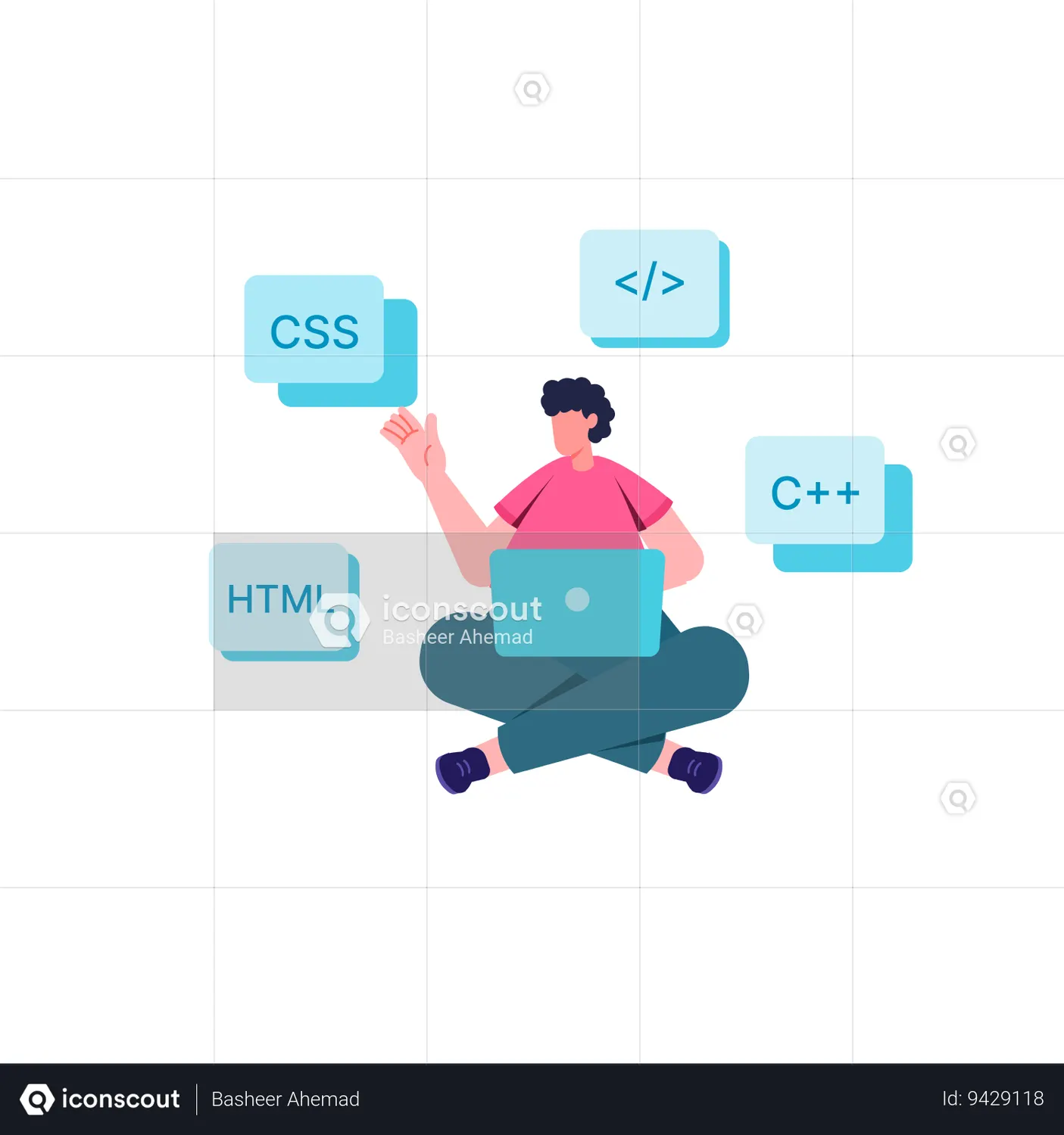 Programmer Working On Laptop Animation - Free Download Design ...
