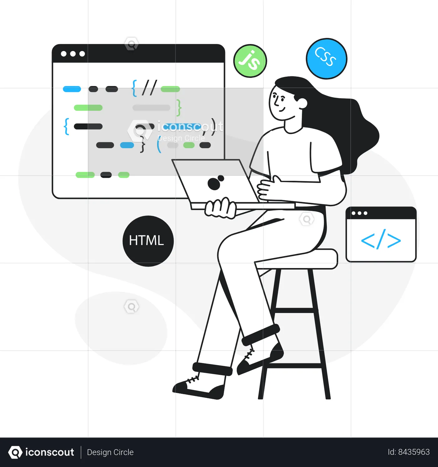 Programming Animated Illustration download in JSON, LOTTIE or MP4 format