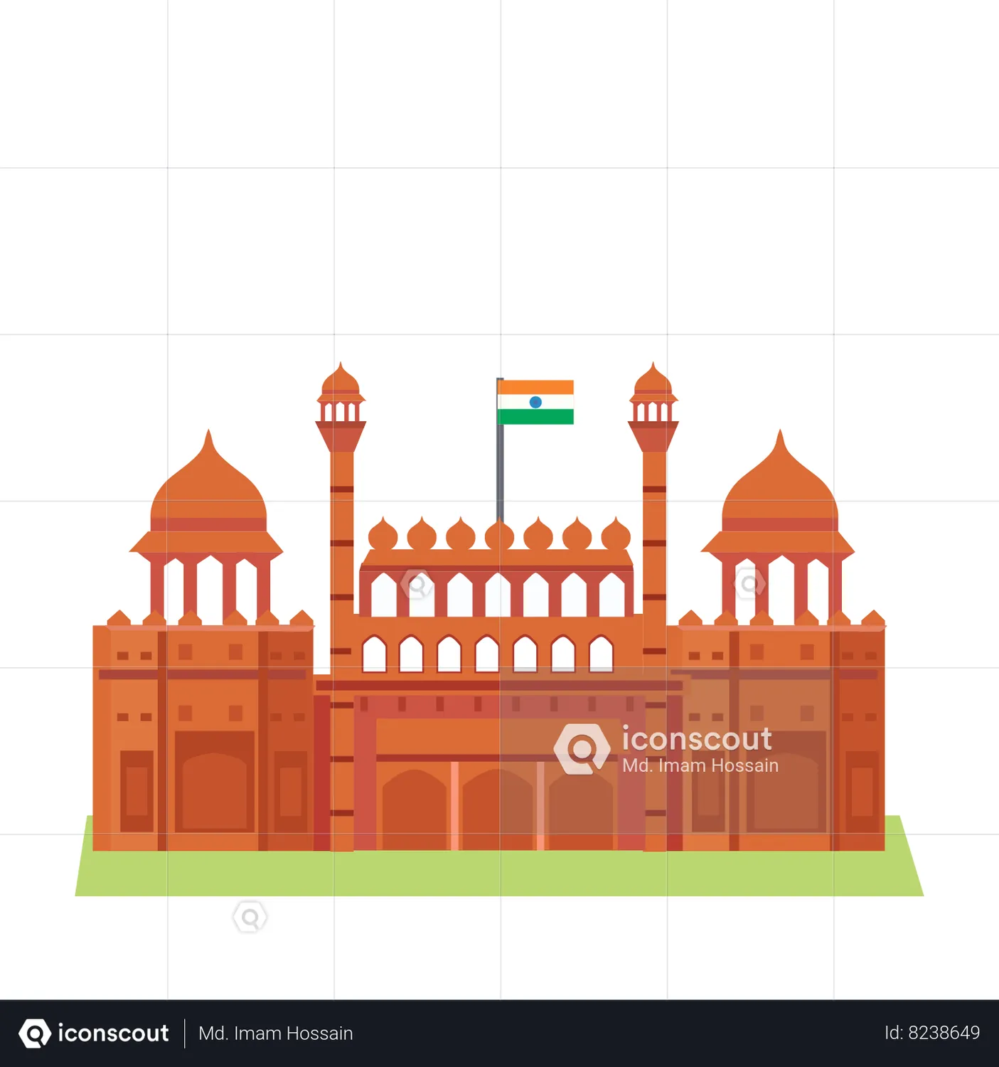 Red Fort Animated Icon download in JSON, LOTTIE or MP4 format