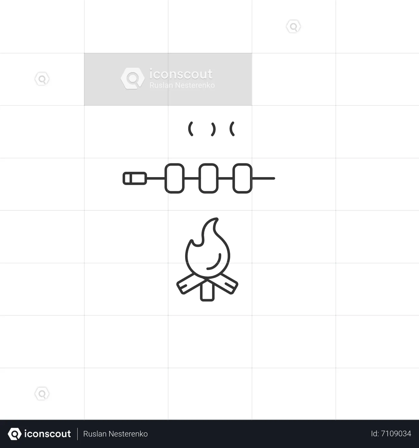Roast marshmallow Animated Icon download in JSON, LOTTIE or MP4 format