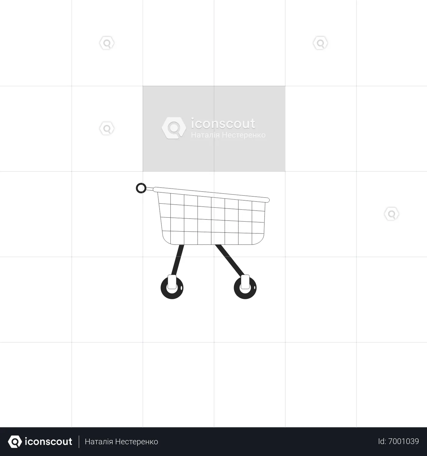 Rolling shopping cart Animated Illustration download in JSON, LOTTIE or