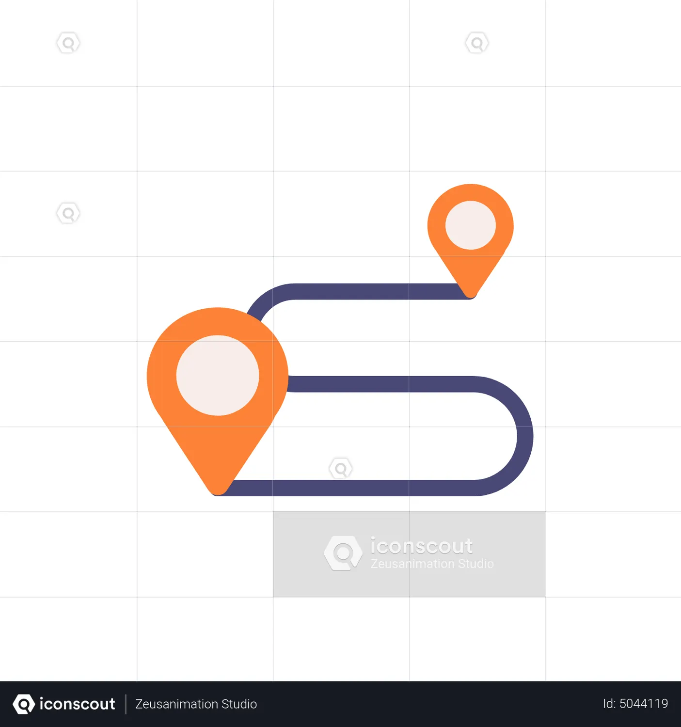 Route Animated Icon download in JSON, LOTTIE or MP4 format