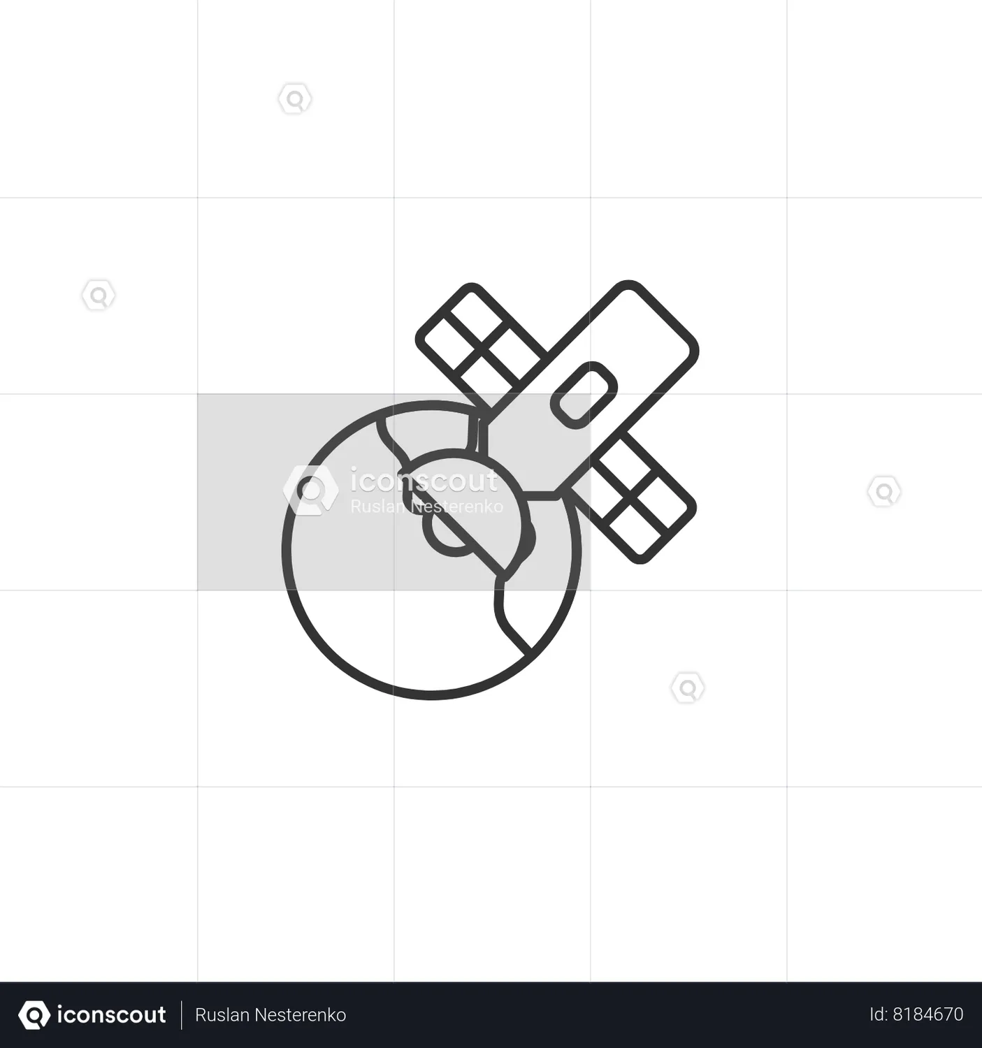 Satellite over earth Animated Icon download in JSON, LOTTIE or MP4 format