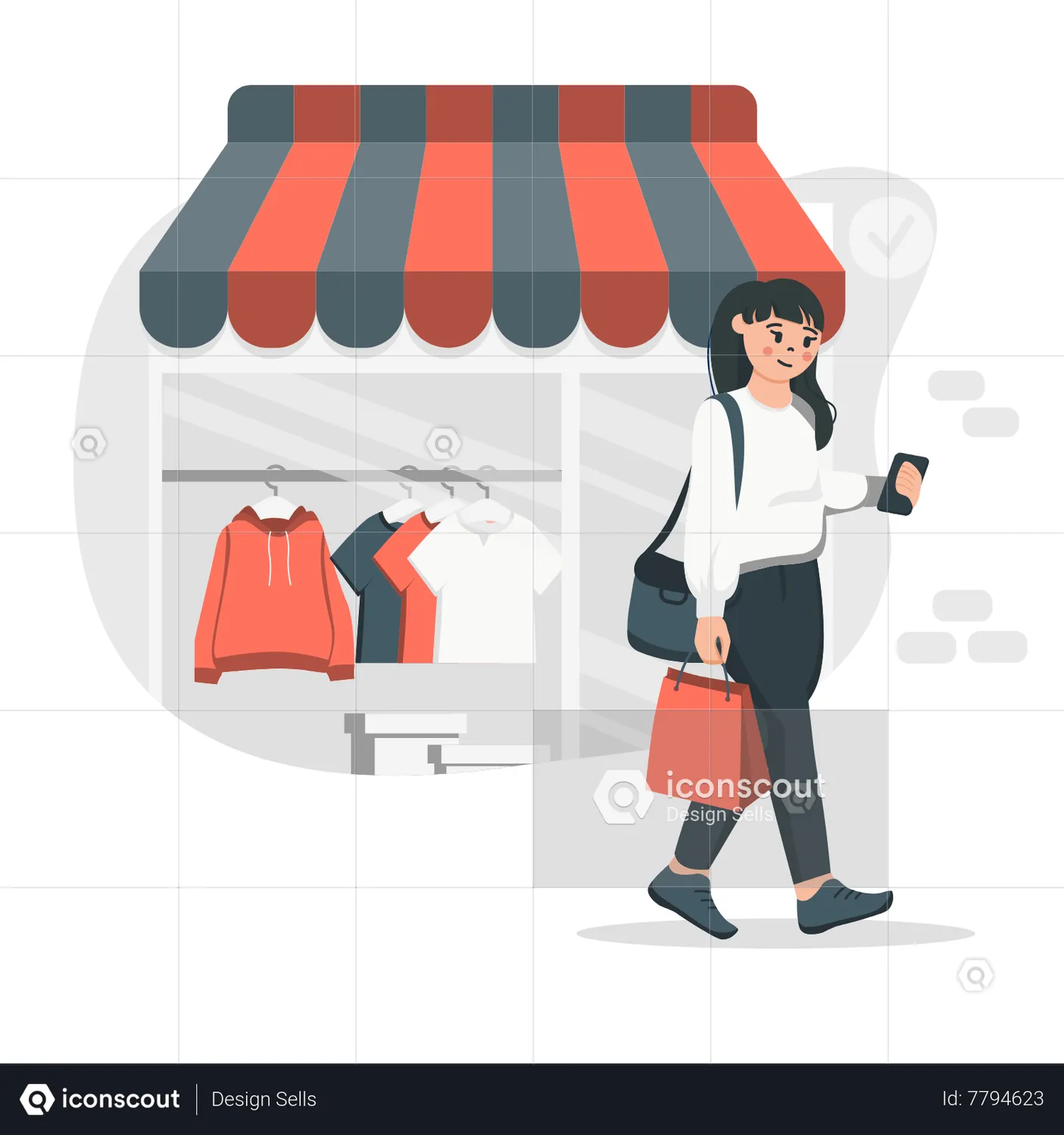 Satisfied Female customer Animated Illustration download in JSON ...