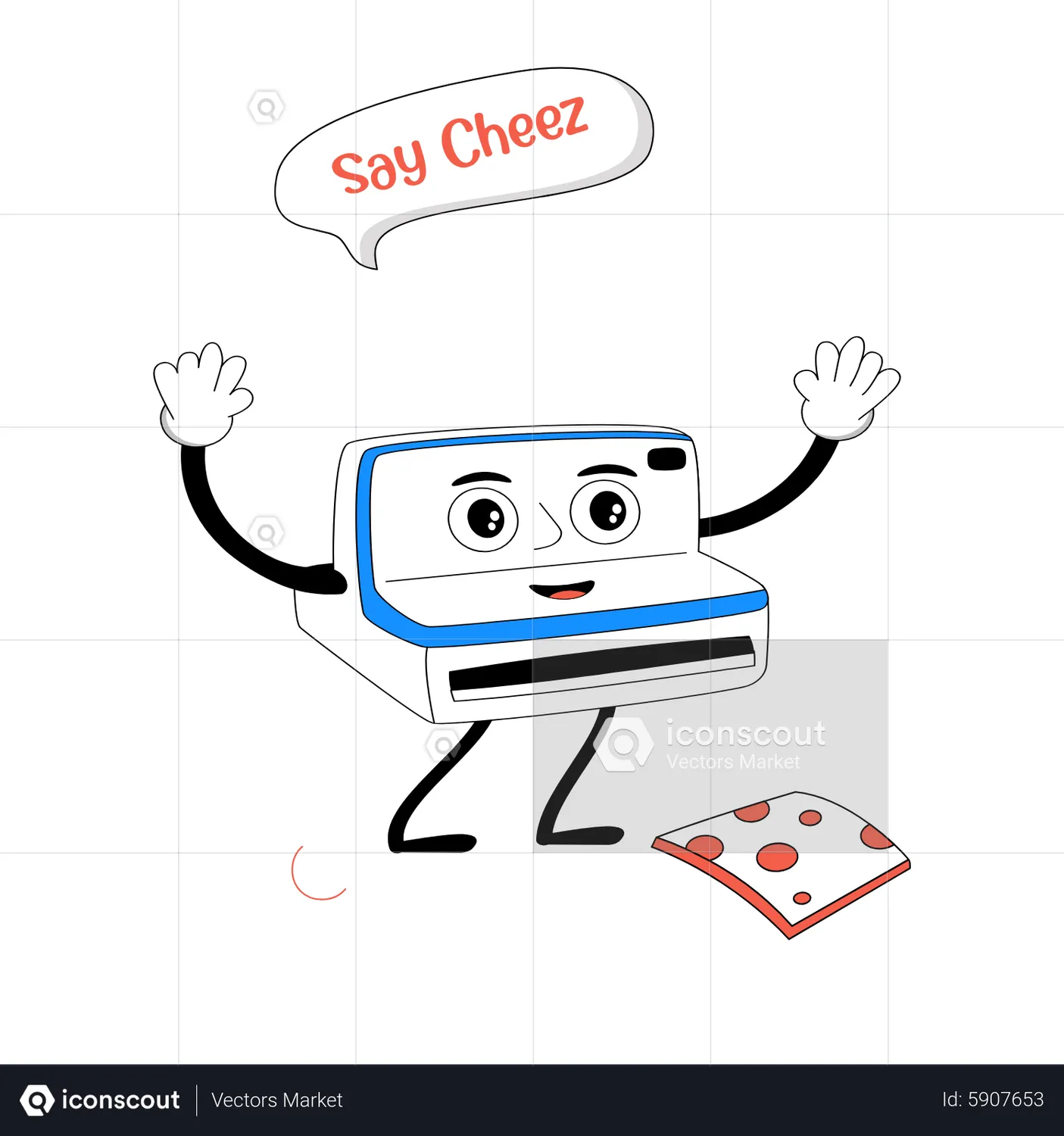 Say Cheese Animated Illustration download in JSON, LOTTIE or MP4 format