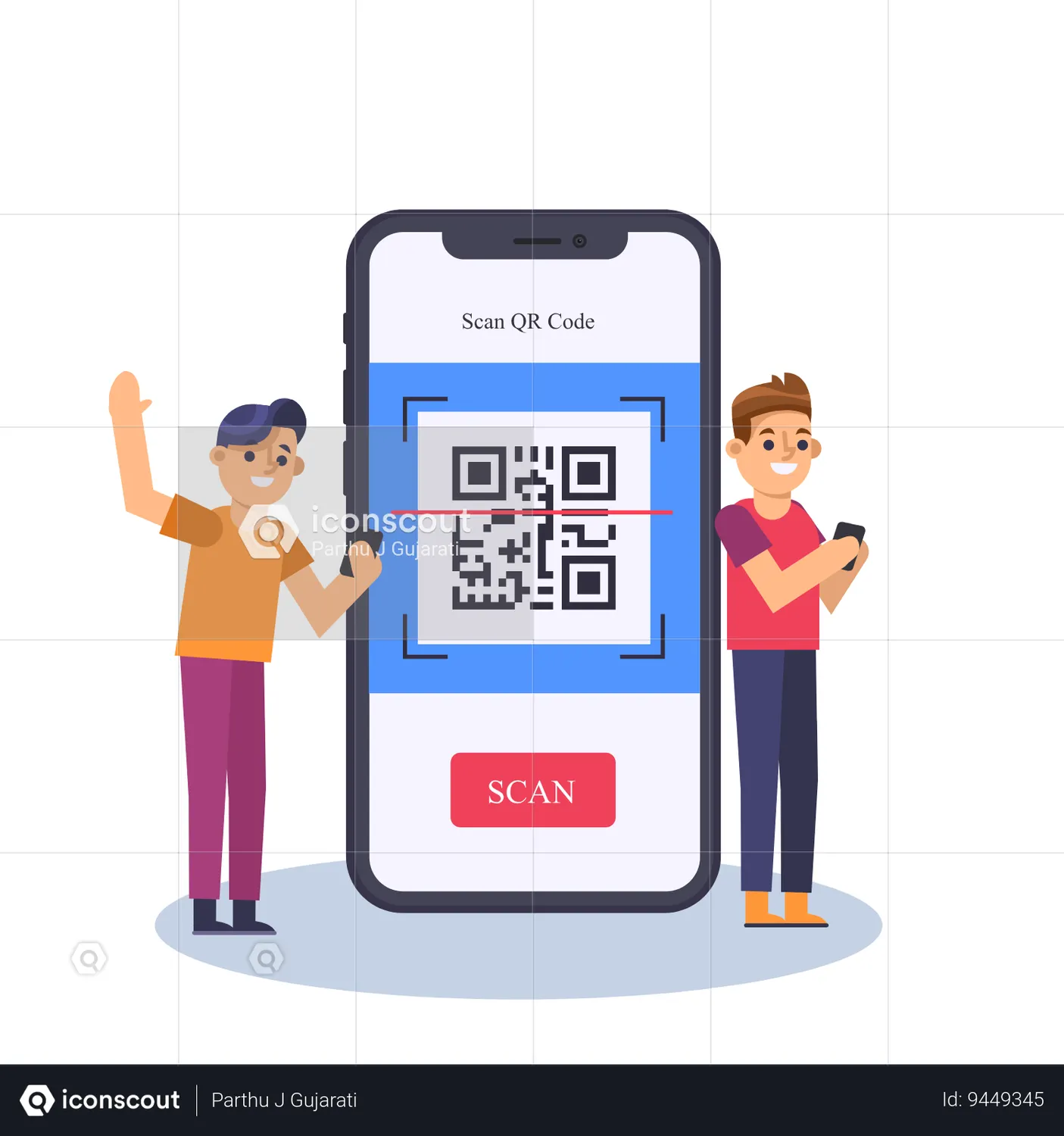 Scan Qr Code With Character Animation - Free Download Appliances ...