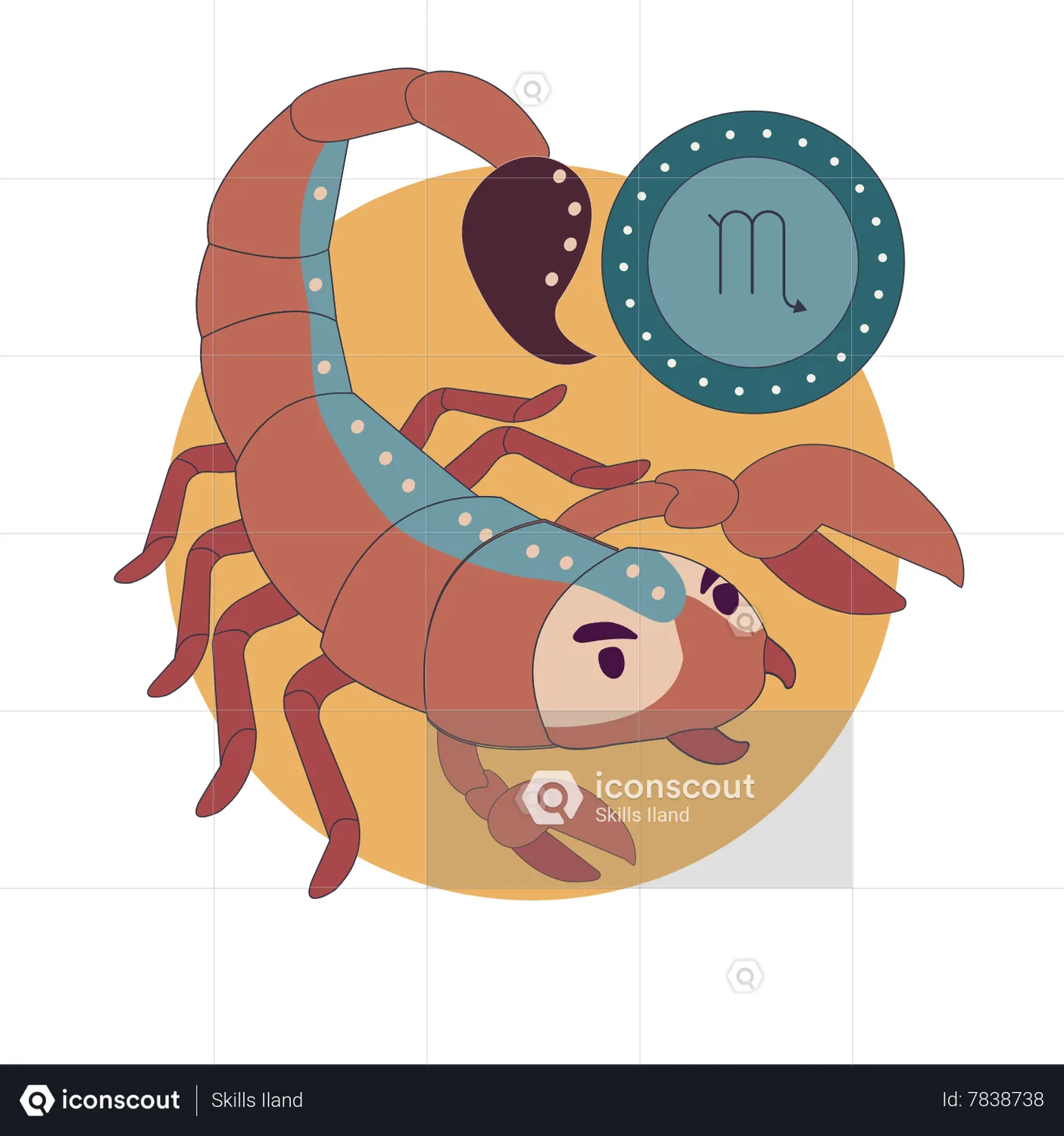 Scorpio Sign Animated Icon download in JSON, LOTTIE or MP4 format