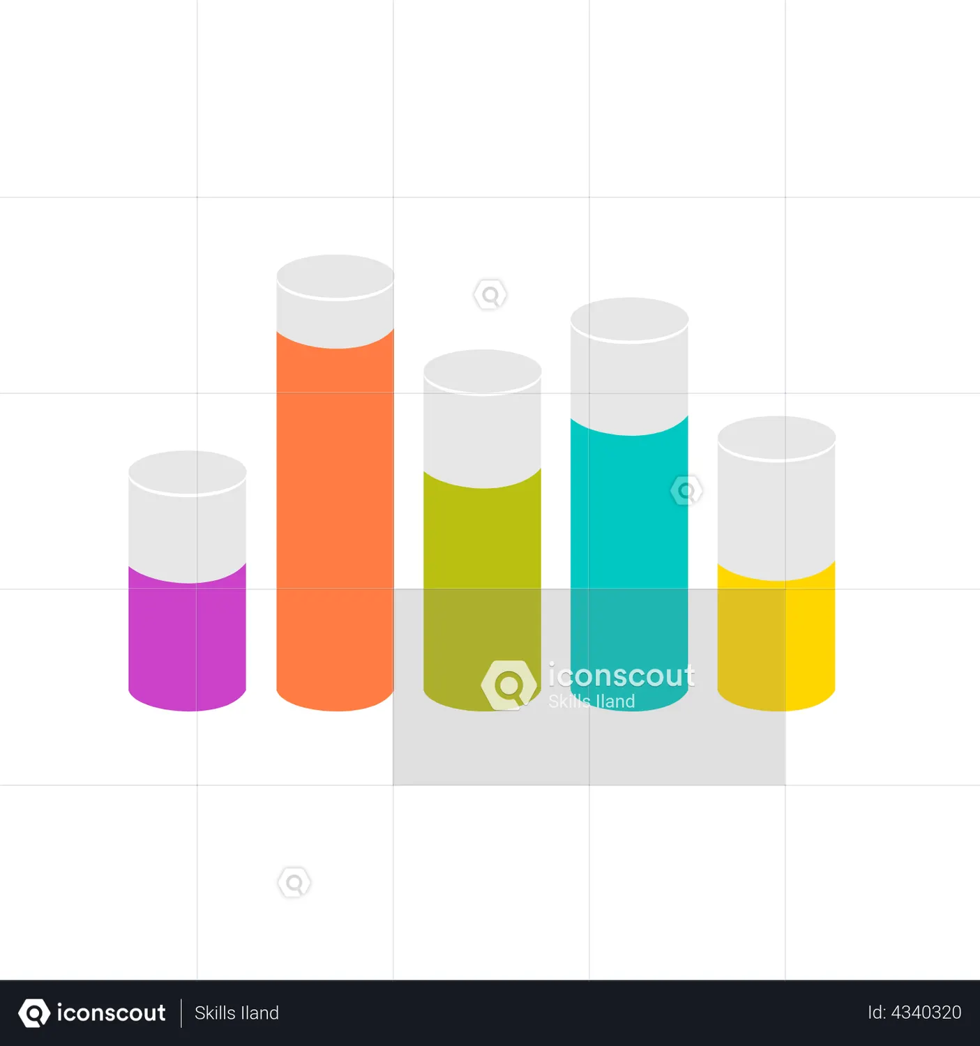 Segmented bar graph animated icon download in json lottie or mp4 format