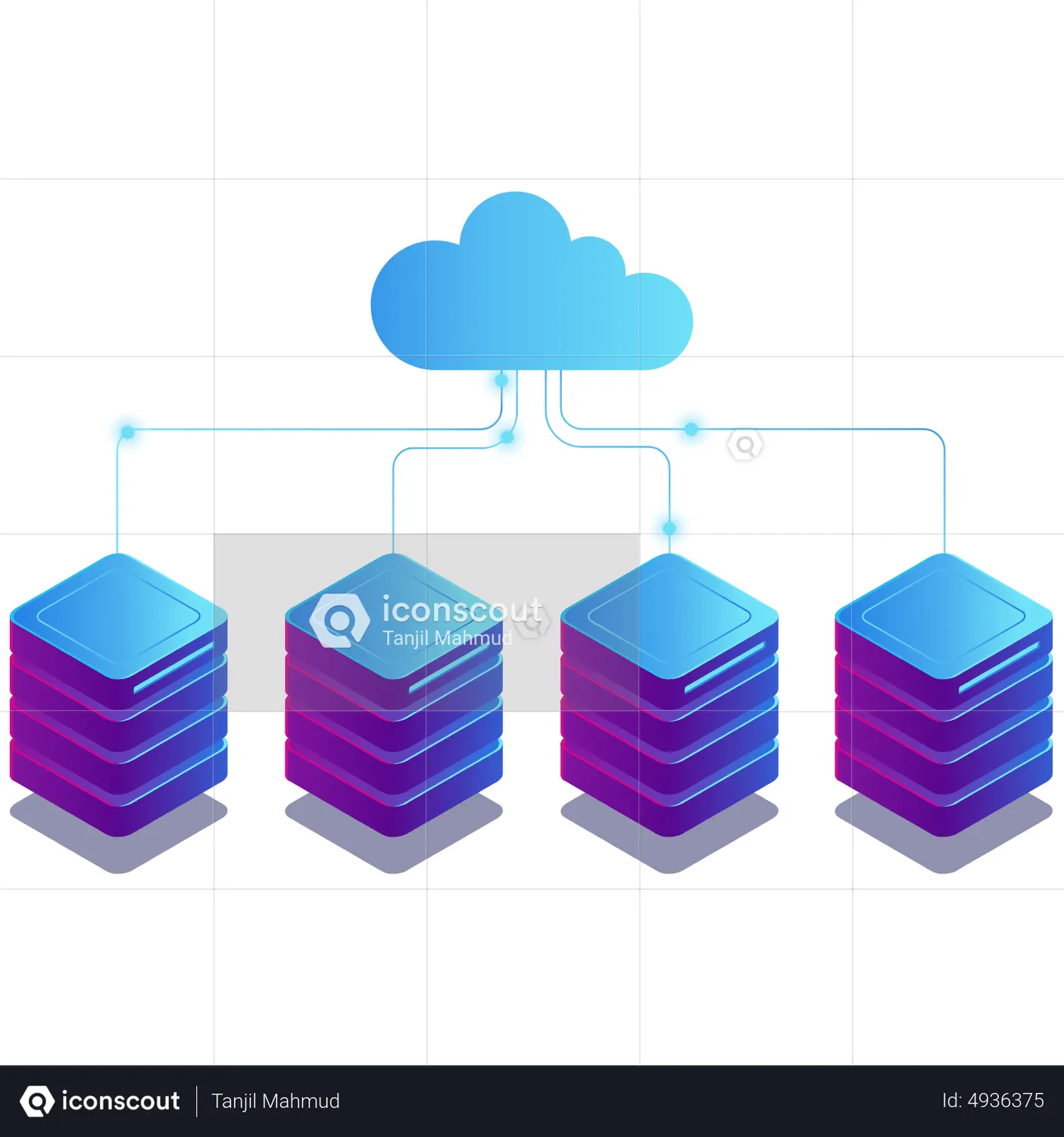 Server To Cloud Data Transfer Animated Illustration download in JSON ...