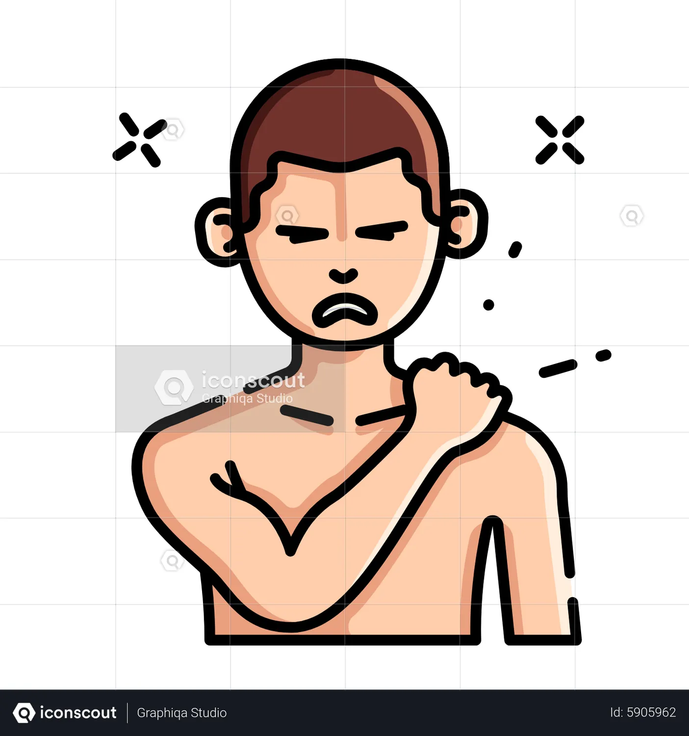 Shoulder pain Animated Icon download in JSON, LOTTIE or MP4 format