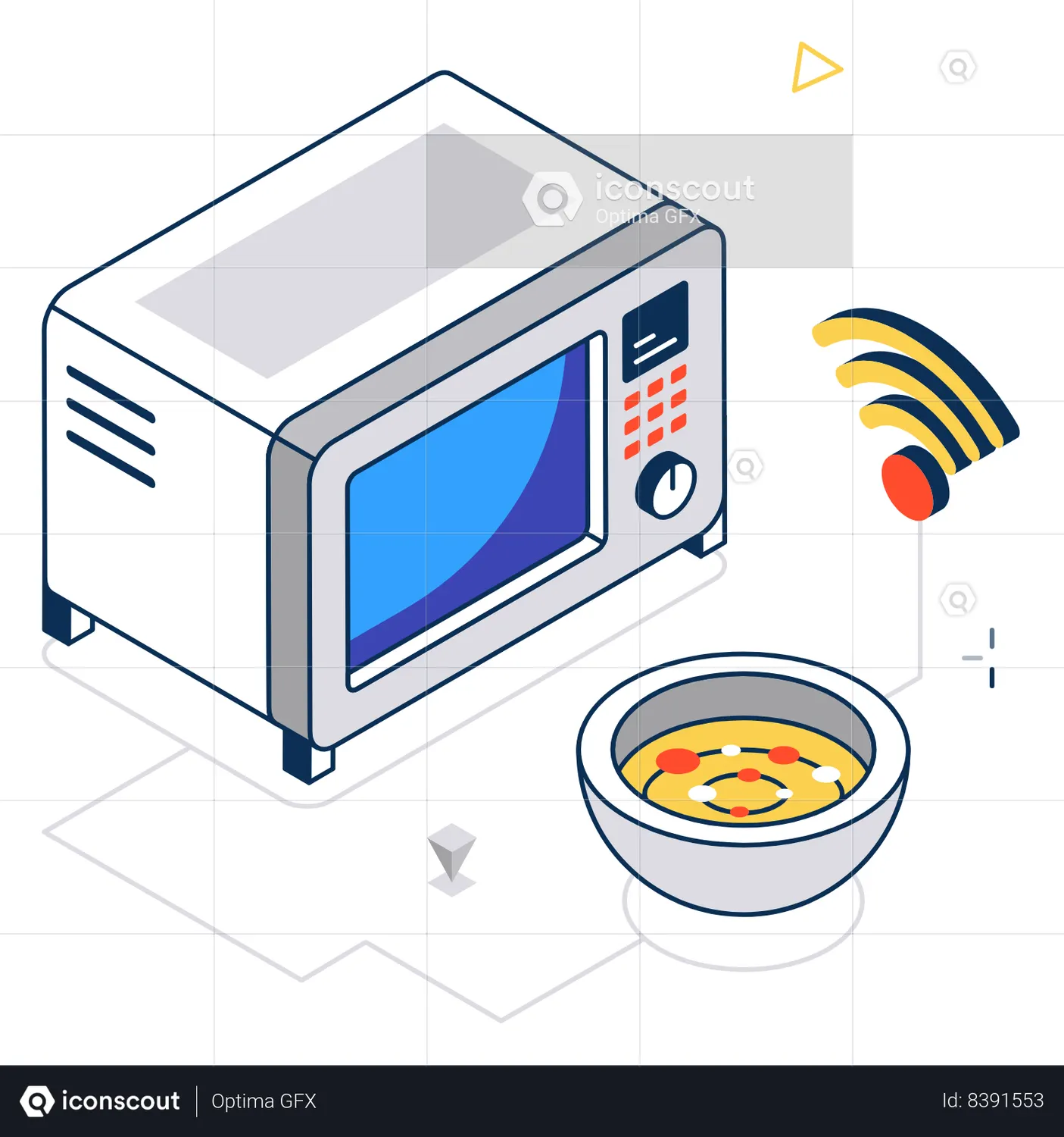 Smart Microwave Animated Illustration download in JSON, LOTTIE or MP4
