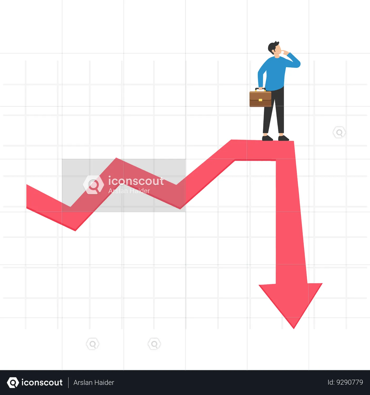 Stock market decline Animated Illustration download in JSON, LOTTIE or ...