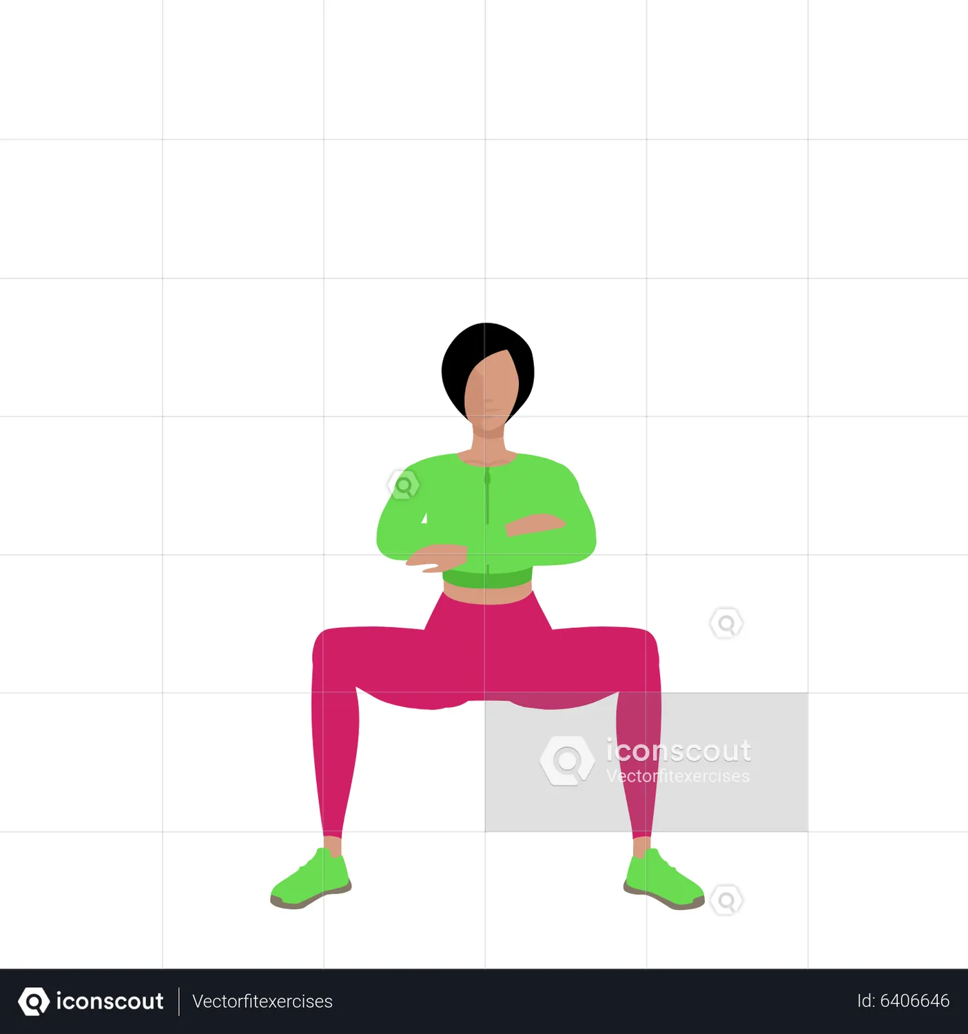 Woman Doing Sumo Squat Exercise Animated Icon Download In Json Lottie Or Mp4 Format 5939