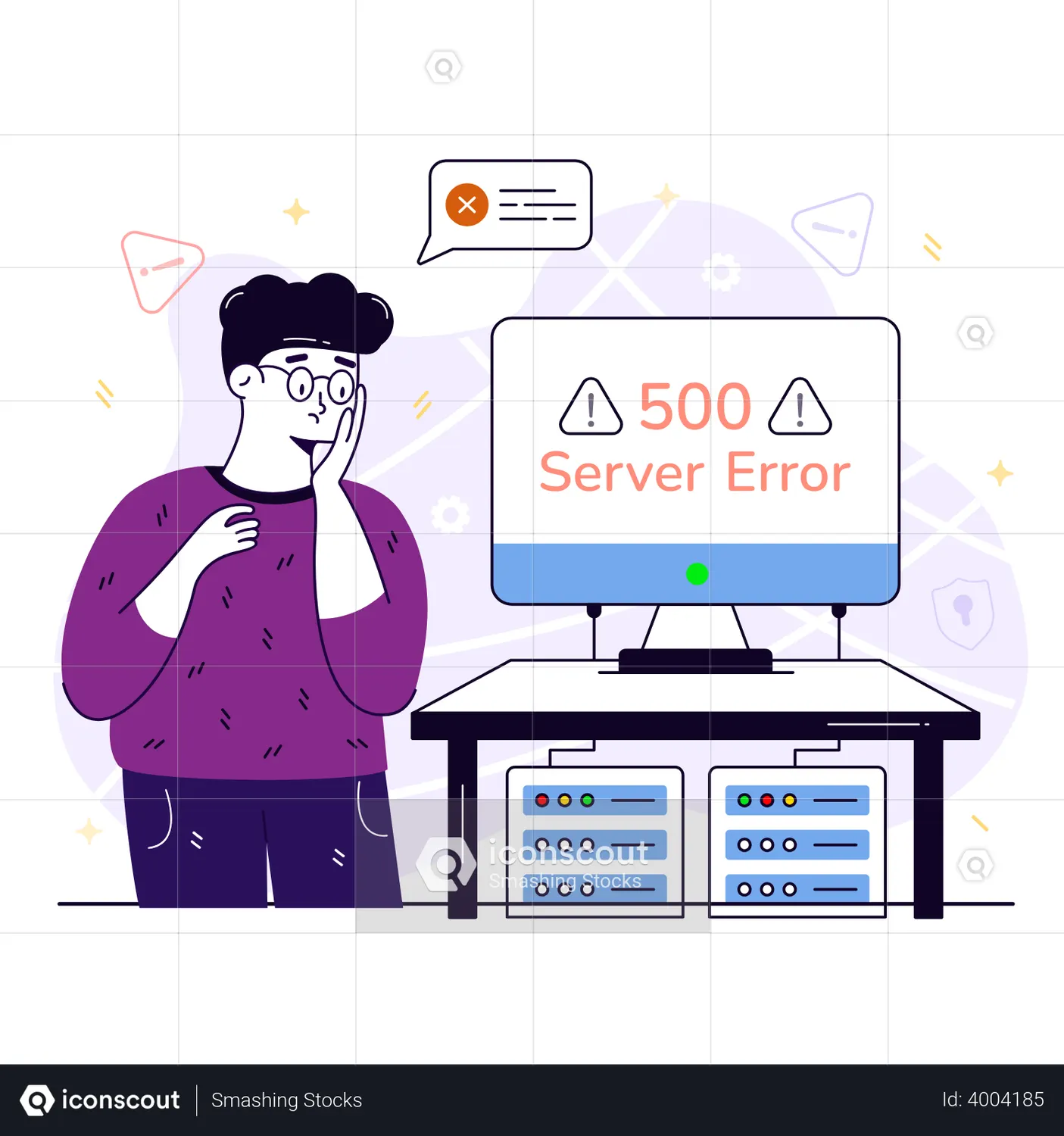 System with server error Animated Icon download in JSON, LOTTIE or MP4 ...