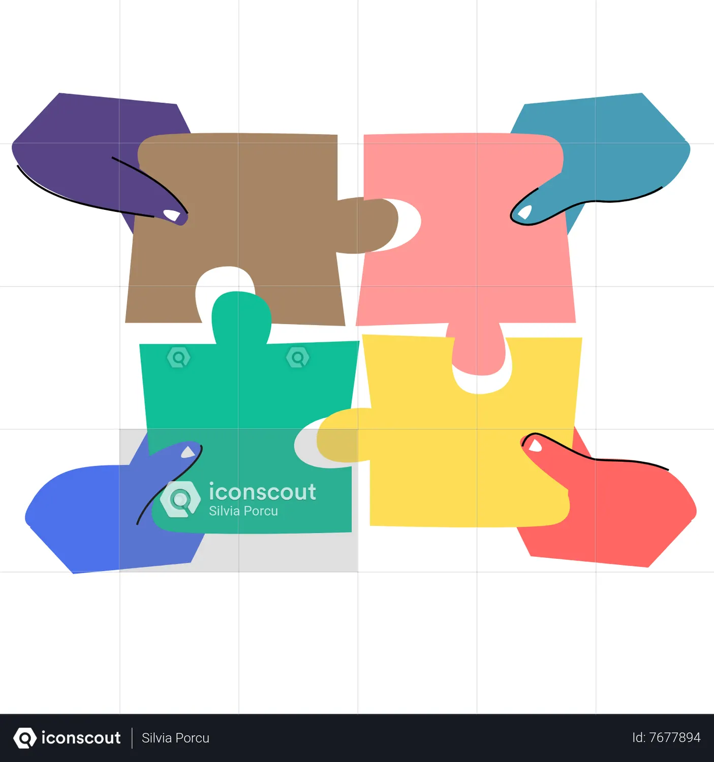 Team work together Animated Illustration download in JSON, LOTTIE or ...