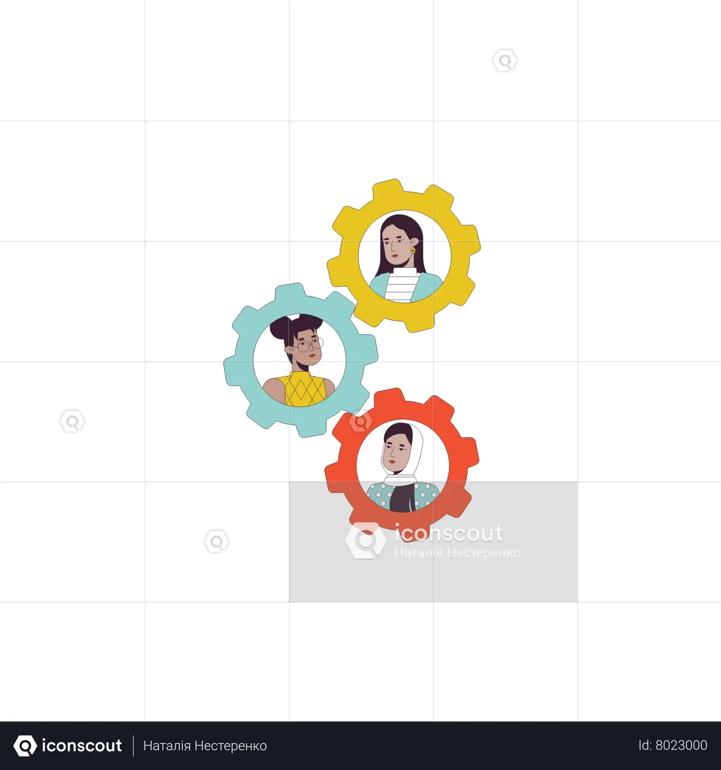 Teamwork Animated Illustration download in JSON, LOTTIE or MP4 format