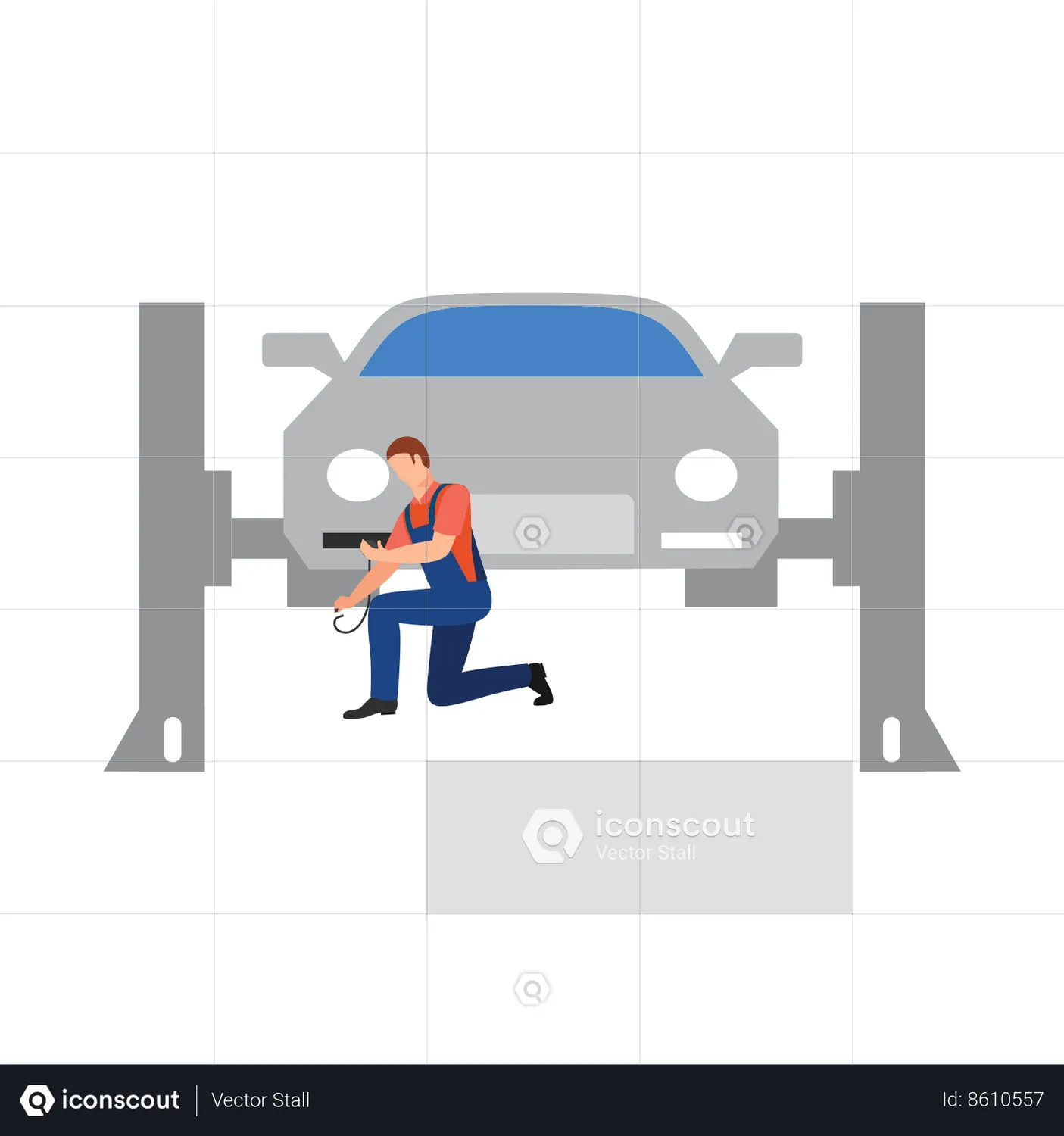 The Boy Is Servicing The Car. Animation - Free Download Services Animations  | IconScout