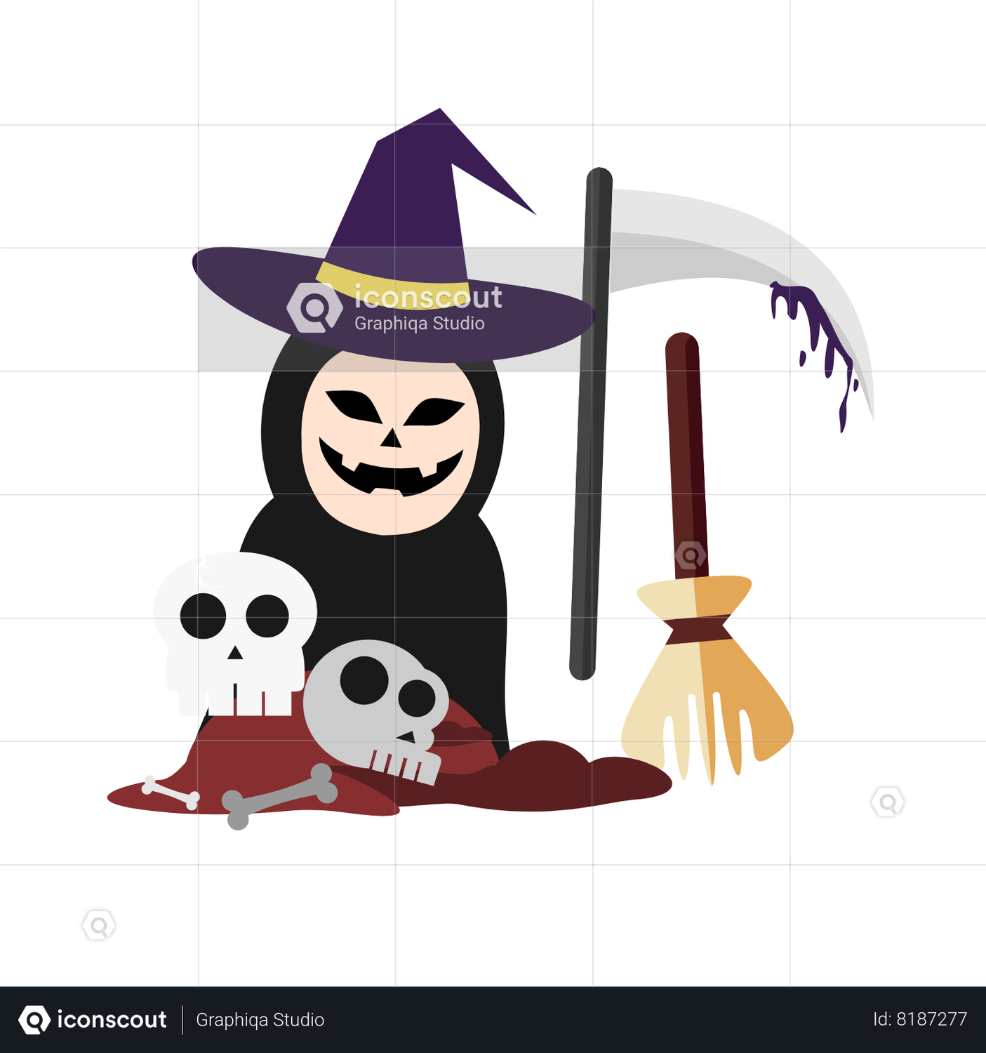 The witch animation by graphiqa studio lottiefiles
