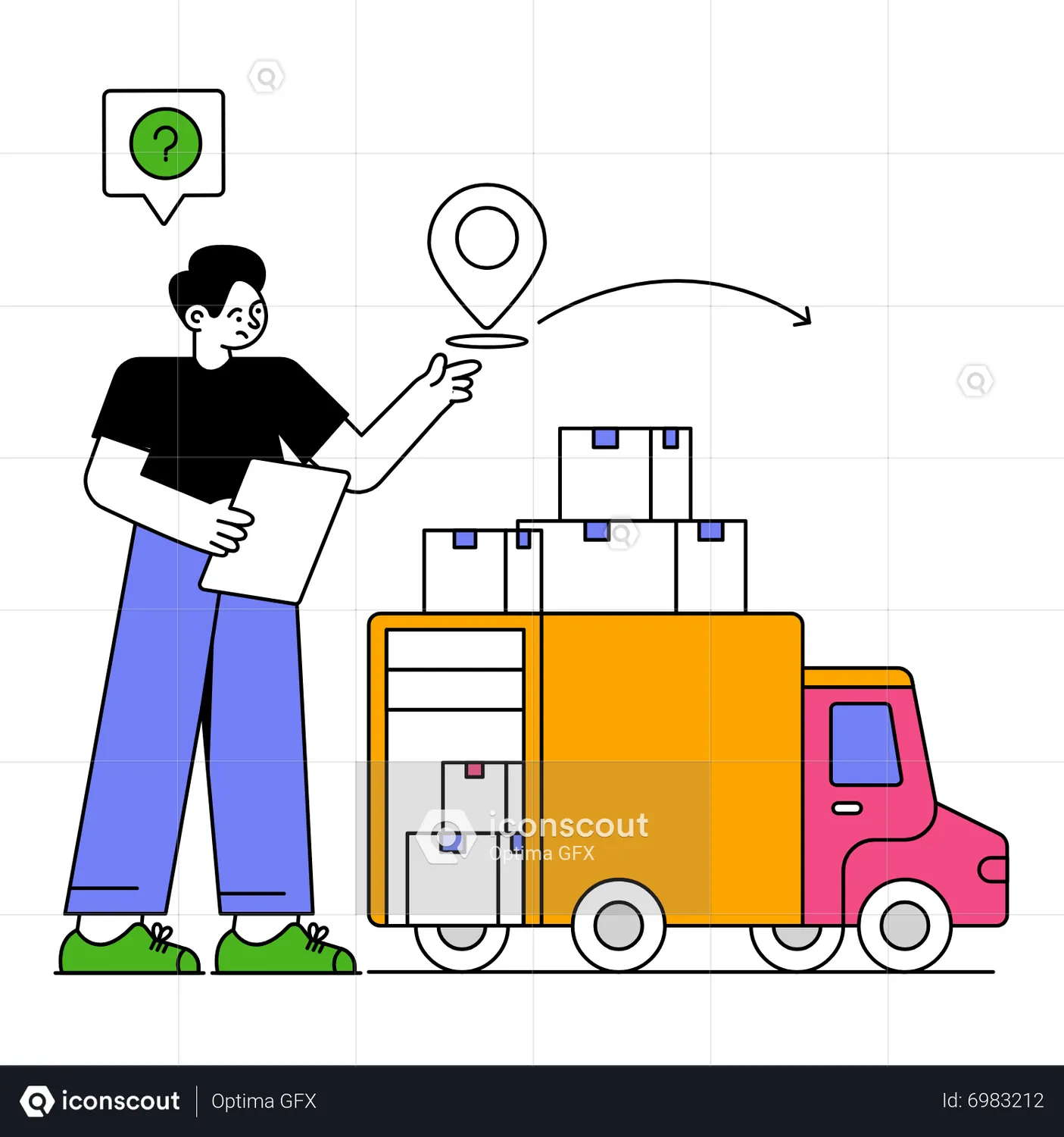 Transportation Animated Illustration download in JSON, LOTTIE or MP4 format