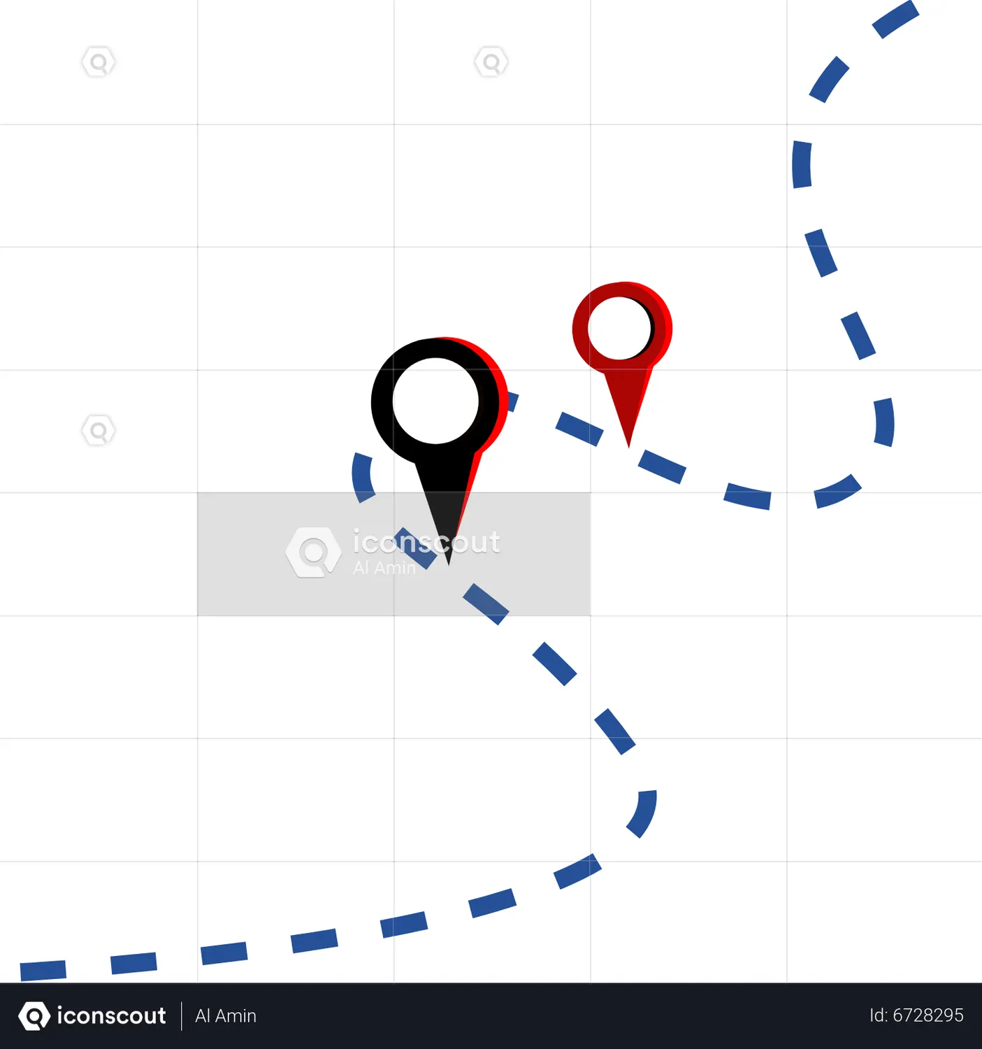 Traveling Road Direction Map Animated Icon download in JSON, LOTTIE or ...