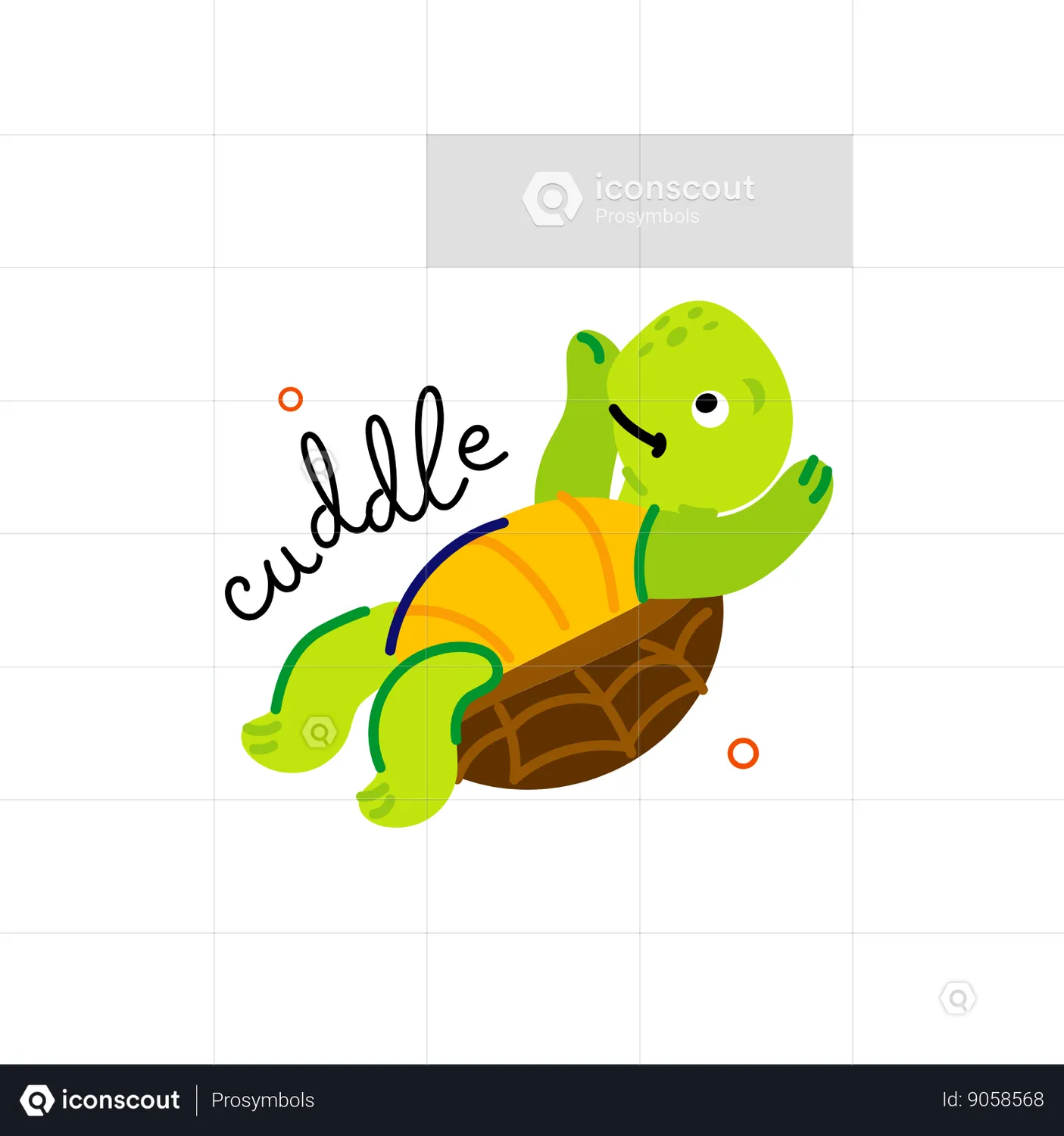 Turtle Cuddle Animated Icon download in JSON, LOTTIE or MP4 format