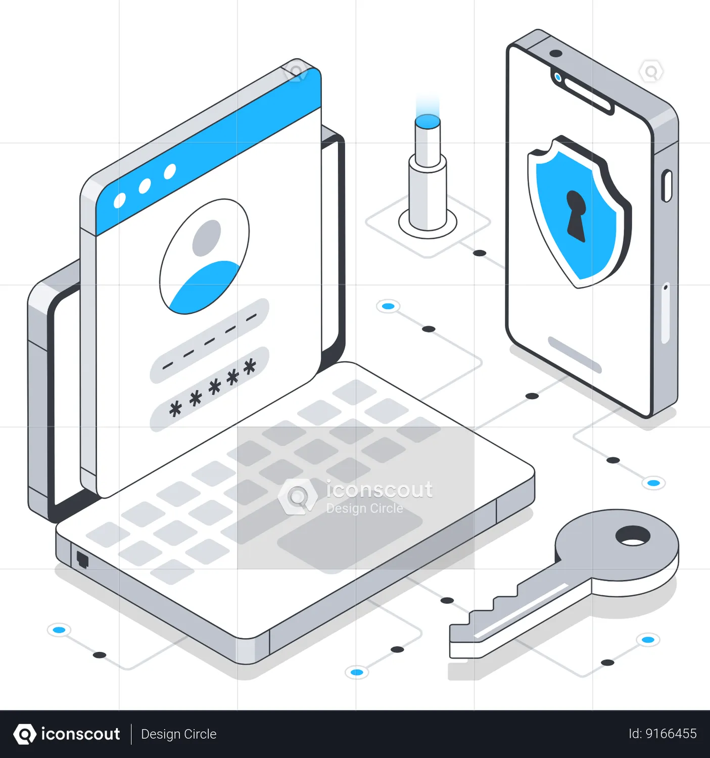 Two-Factor Authentication Animated Illustration download in JSON ...