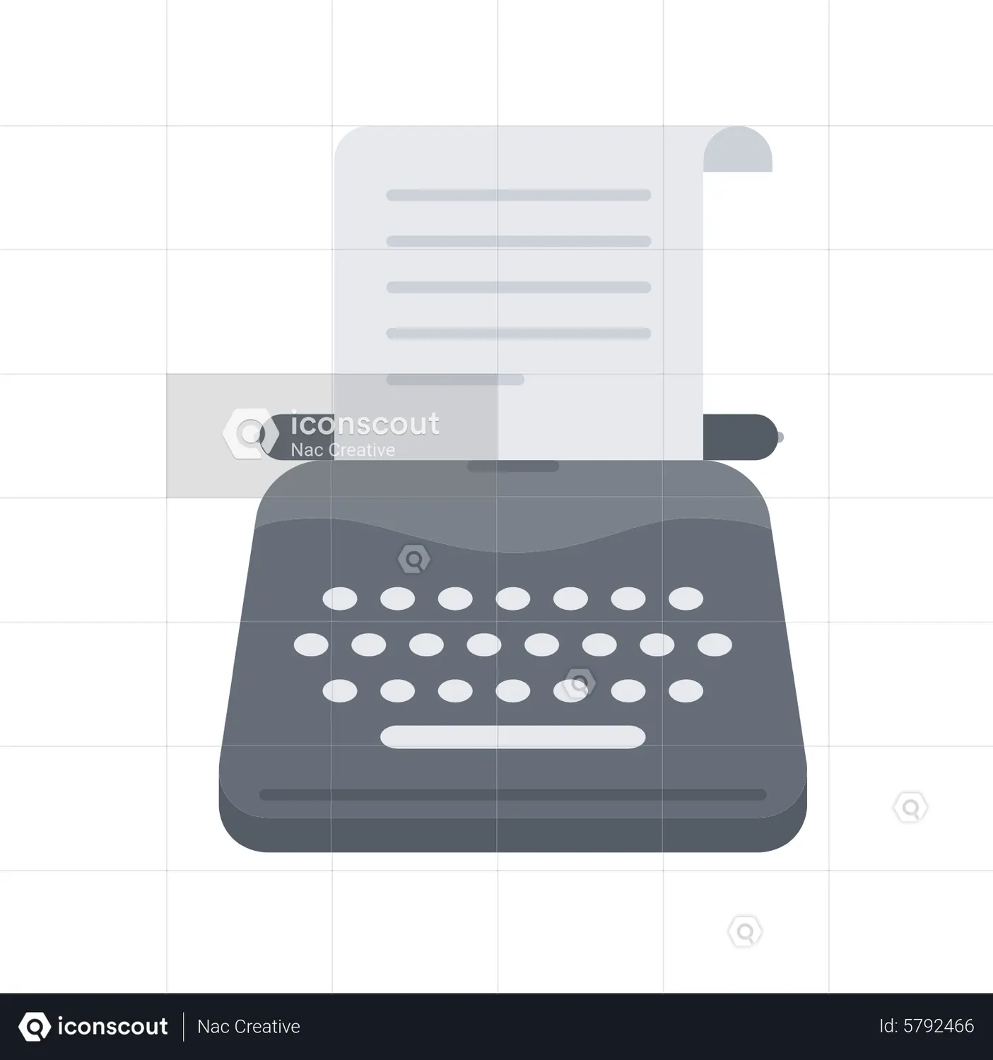 Typewriter Animated Icon download in JSON, LOTTIE or MP4 format