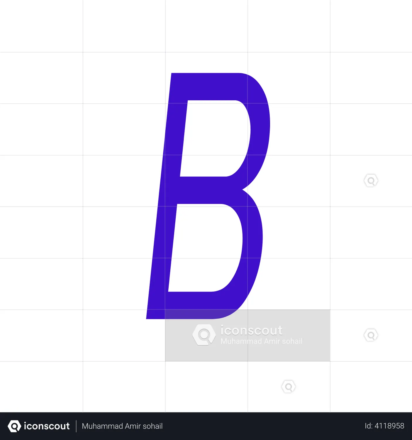 Uppercase Letter B Animated Icon download in JSON, LOTTIE or MP4 format
