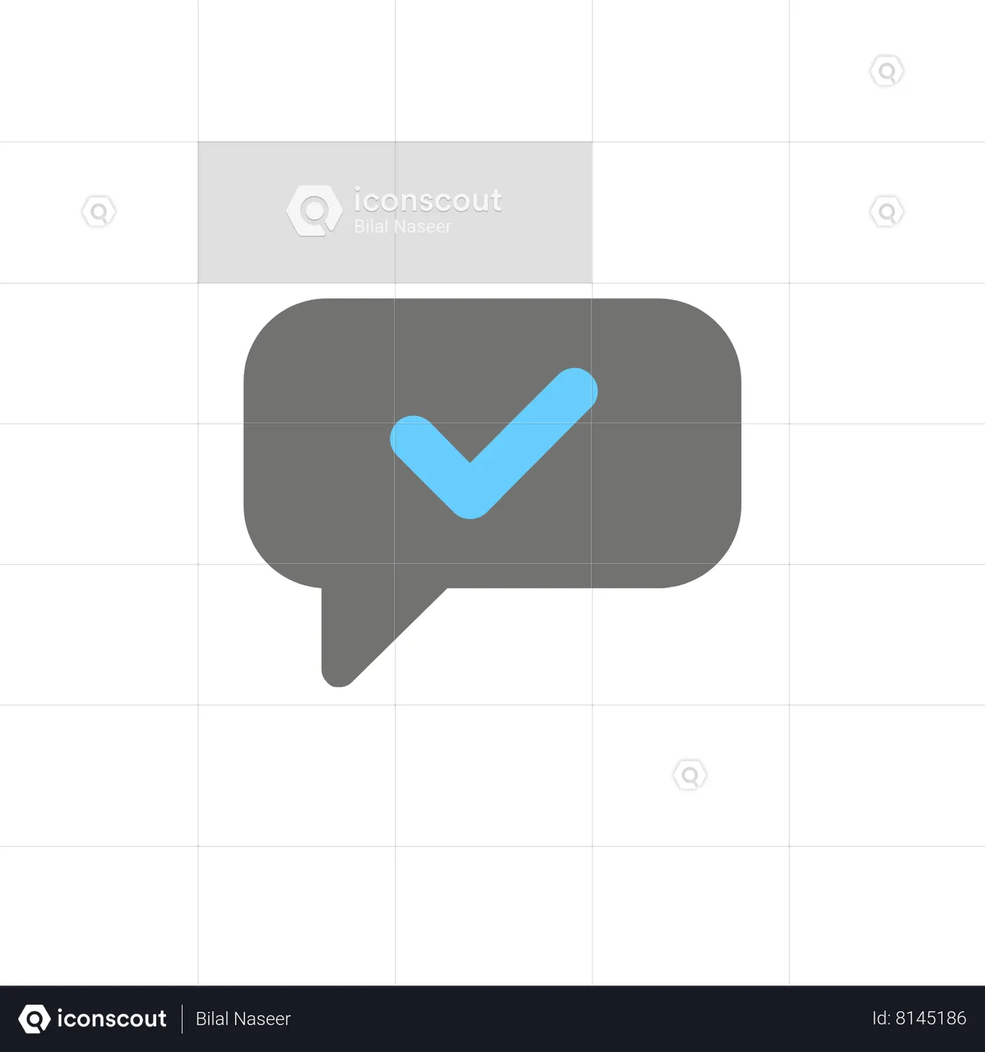 Verified Chat Animated Icon download in JSON, LOTTIE or MP4 format