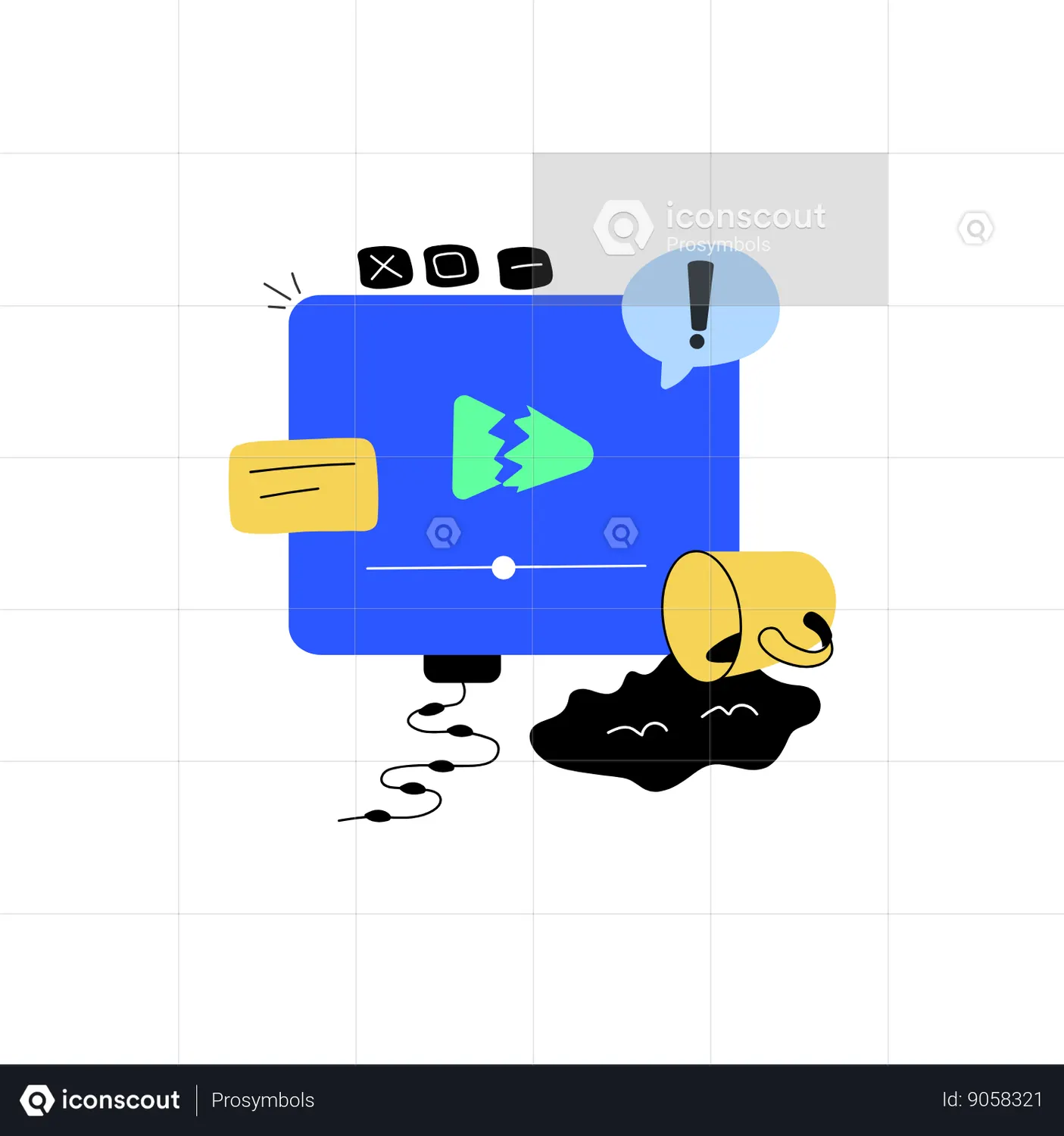 Video Error Animated Illustration download in JSON, LOTTIE or MP4 format