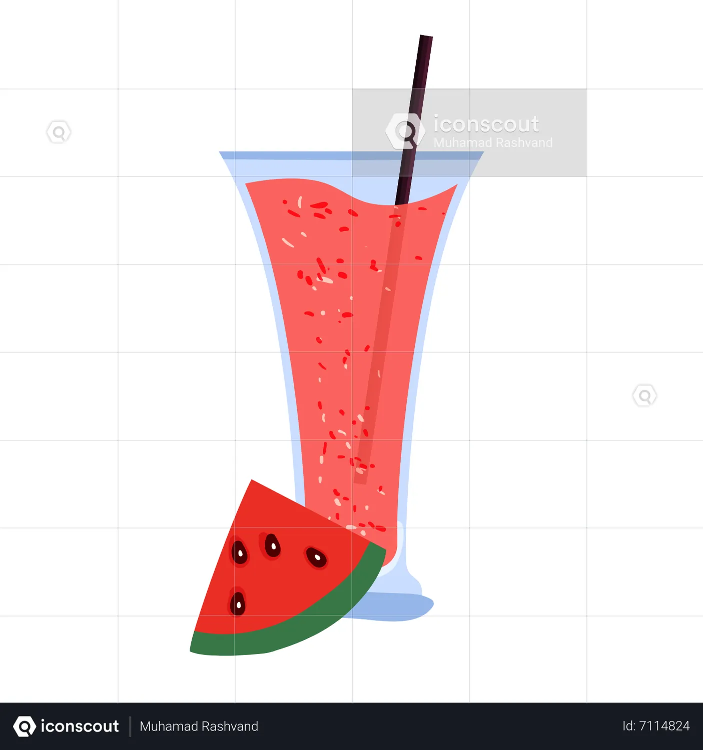 Watermelon Juice Animated Icon download in JSON, LOTTIE or MP4 format