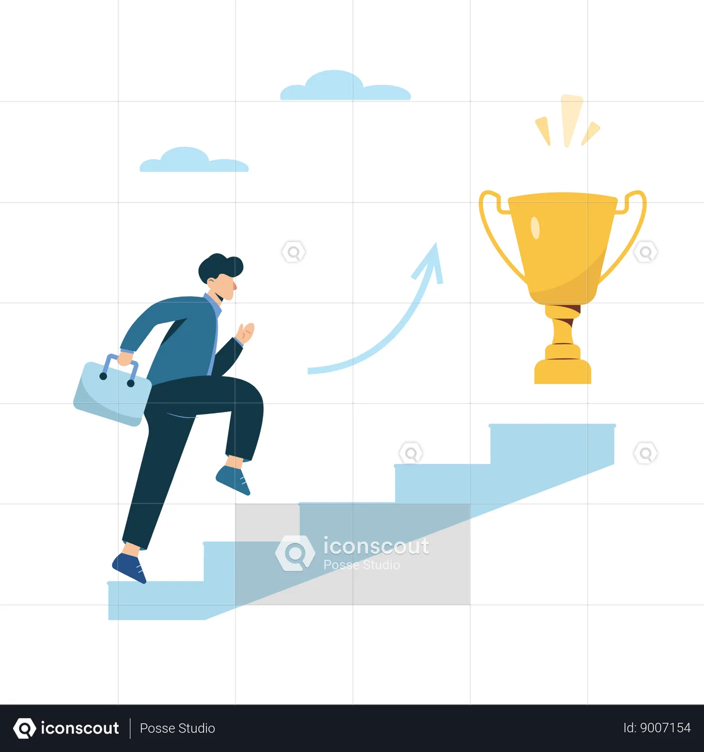 Way to success Animated Illustration download in JSON, LOTTIE or MP4 format