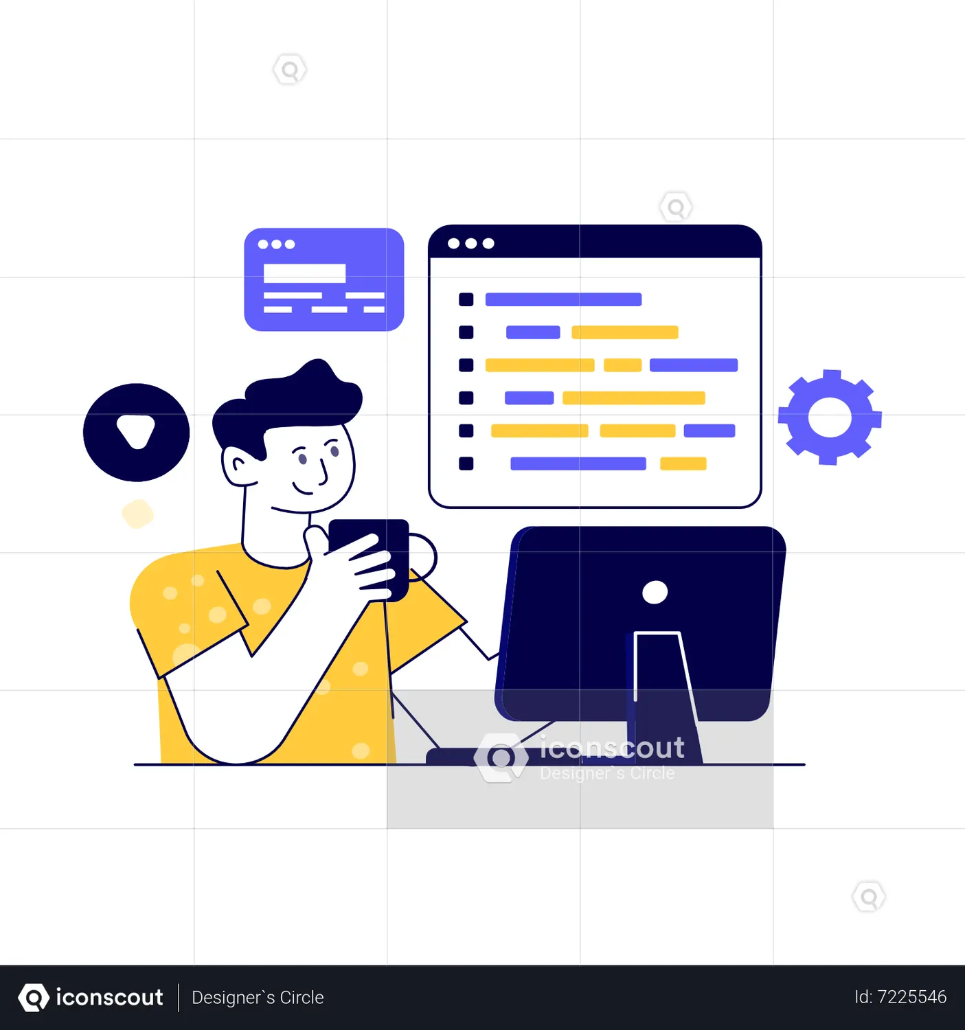 Web Developer Animated Illustration download in JSON, LOTTIE or MP4 format