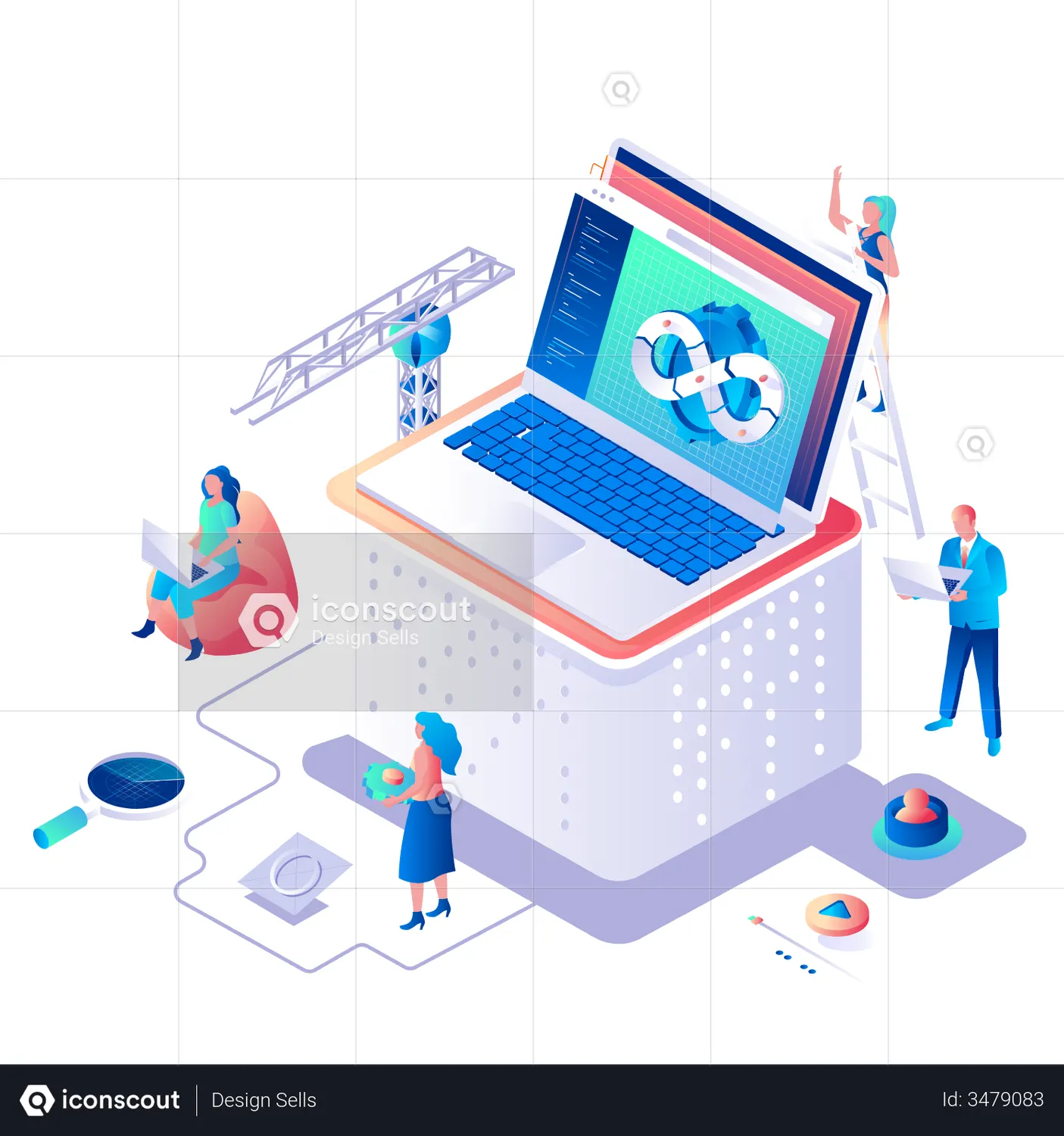Web Development Animated Icon download in JSON, LOTTIE or MP4 format