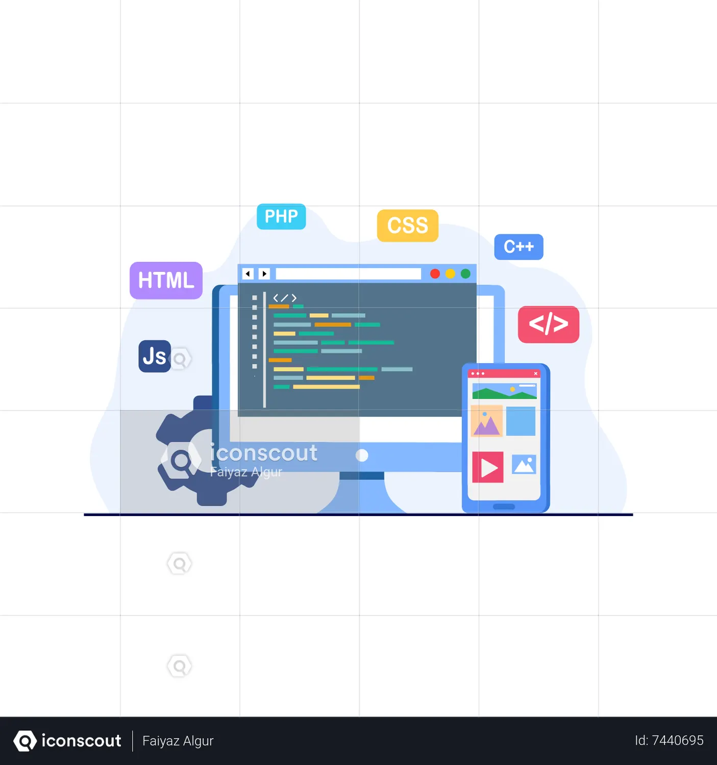 Web Development Animated Illustration download in JSON, LOTTIE or MP4 ...
